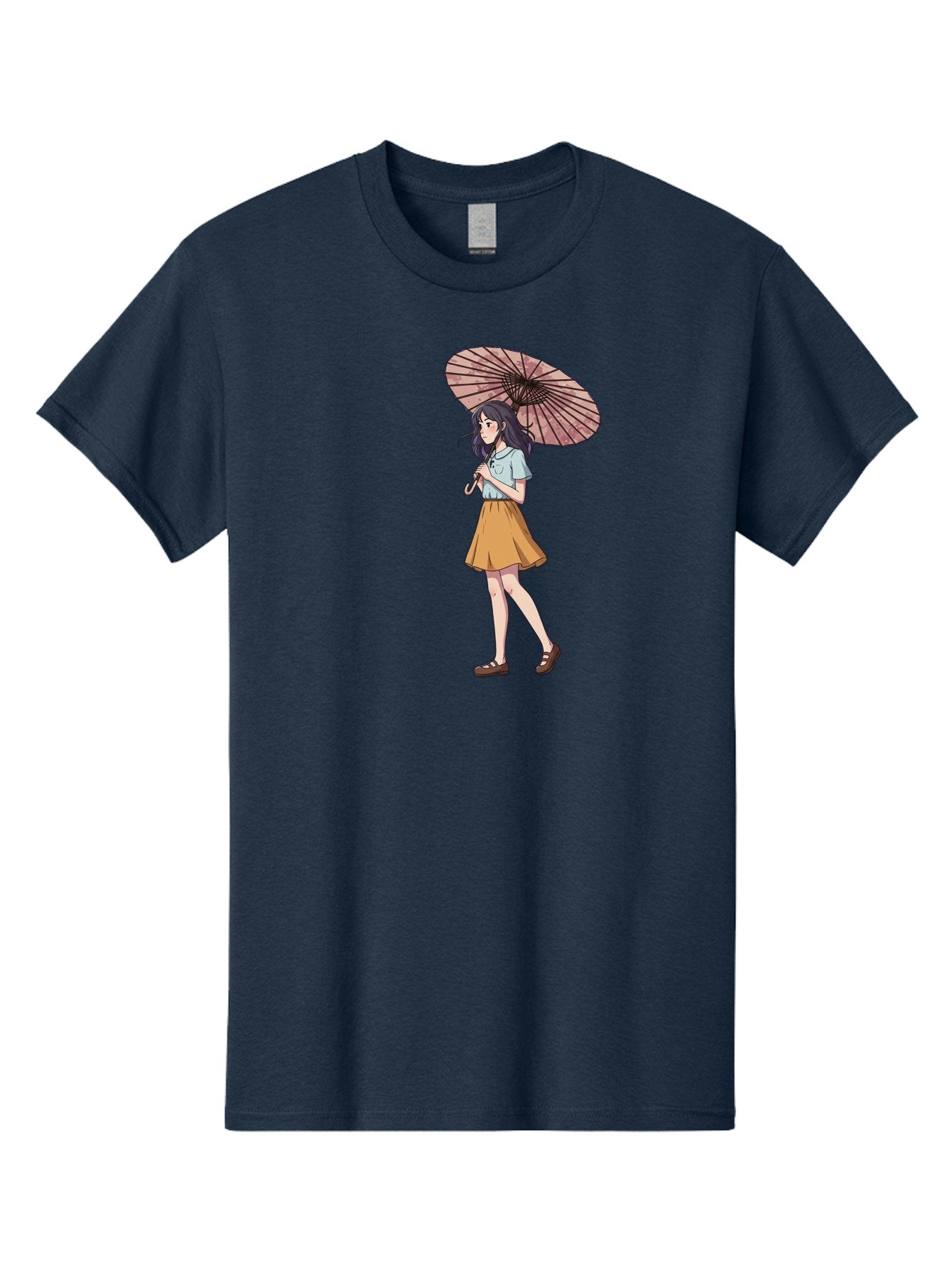 Girl-With-Parasol-4 Men'S Graphic Tee, 100% Cotton, Comfortable Casual Summer Wear, Machine Washable, Vintage Camera, Old Camera, Antique Camera, Black Camera, Classic Photography, Photography Equipment, Nostalgic Device, Film Camera, Bai033
