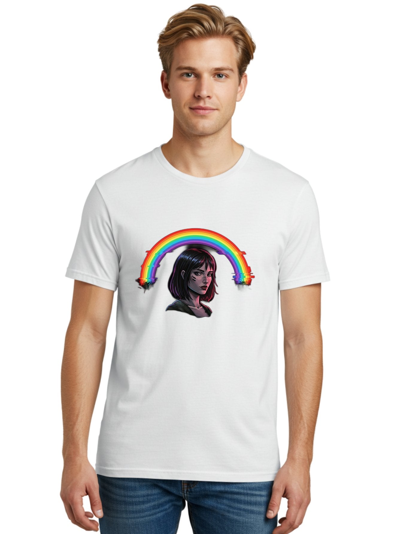Girl-With-Rainbow Men'S Graphic Tee, 100% Cotton, Comfortable Casual Summer Wear, Machine Washable, Vintage Camera, Old Camera, Antique Camera, Black Camera, Classic Photography, Photography Equipment, Nostalgic Device, Film Camera, Camera Art Bai036 17