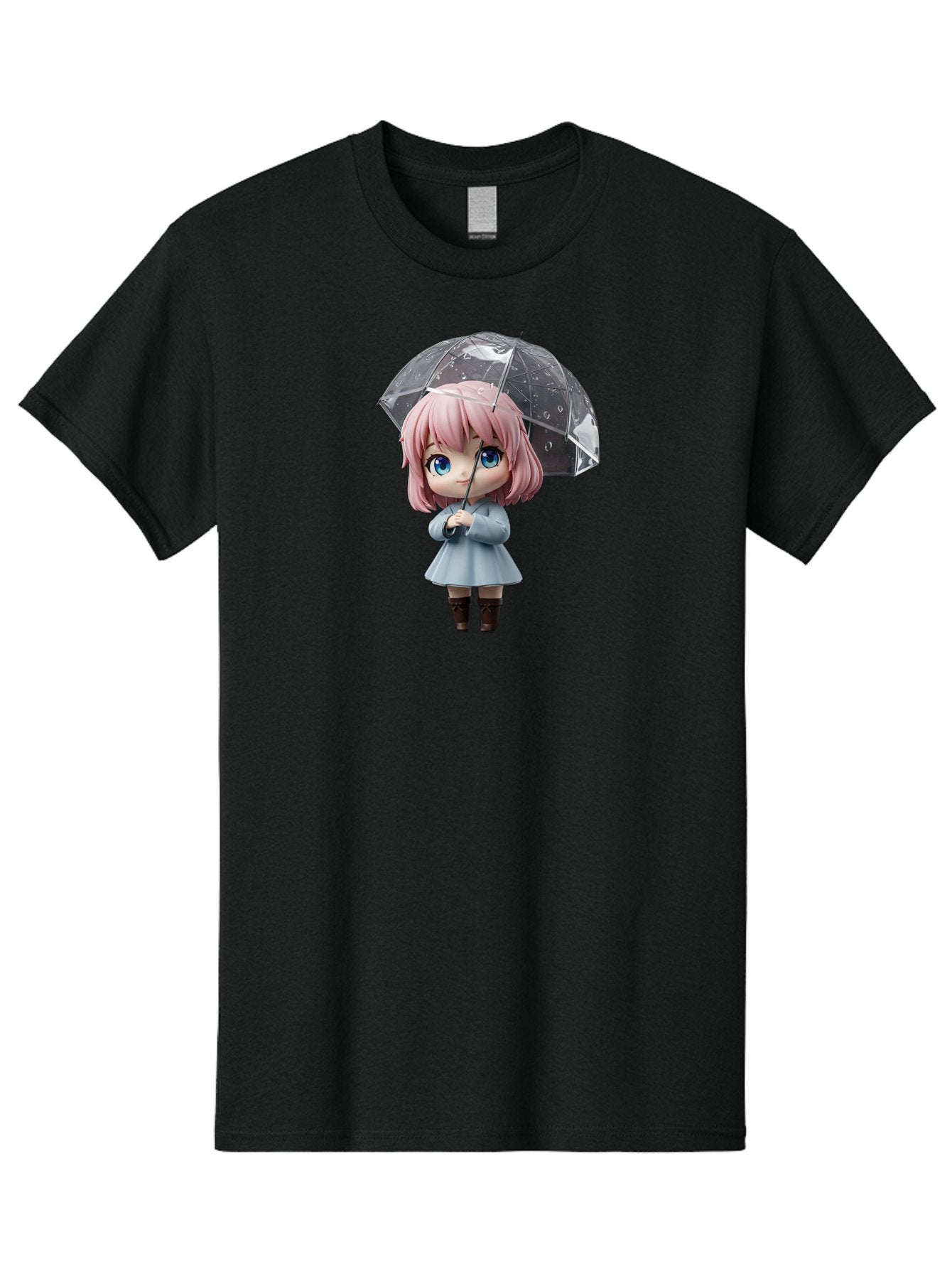 Girl-With-Umbrella-1 Men'S Graphic Tee, 100% Cotton, Comfortable Casual Summer Wear, Machine Washable, Vintage Camera, Old Camera, Antique Camera, Black Camera, Classic Photography, Photography Equipment, Nostalgic Device, Film Camera, Bai037