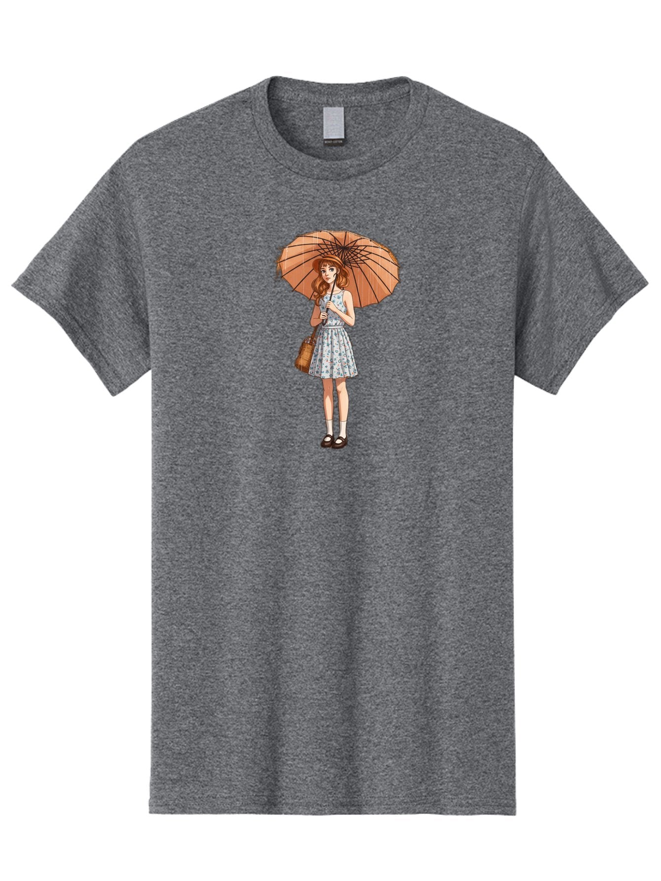 Girl-With-Umbrella-2 Men'S Graphic Tee, 100% Cotton, Comfortable Casual Summer Wear, Machine Washable, Vintage Camera, Old Camera, Antique Camera, Black Camera, Classic Photography, Photography Equipment, Nostalgic Device, Film Camera, Bai038 6