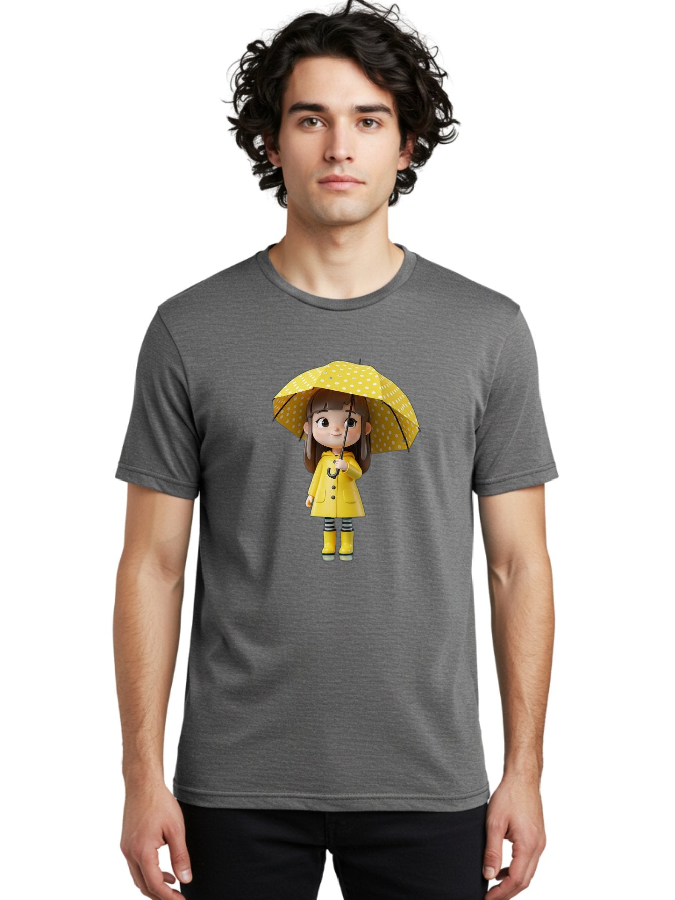 Girl-With-Yellow-Raincoat-And-Umbrella Men'S Graphic Tee, 100% Cotton, Comfortable Casual Summer Wear, Machine Washable, Vintage Camera, Old Camera, Antique Camera, Black Camera, Classic Photography, Photography Equipment, Nostalgic Device, Bai041 19