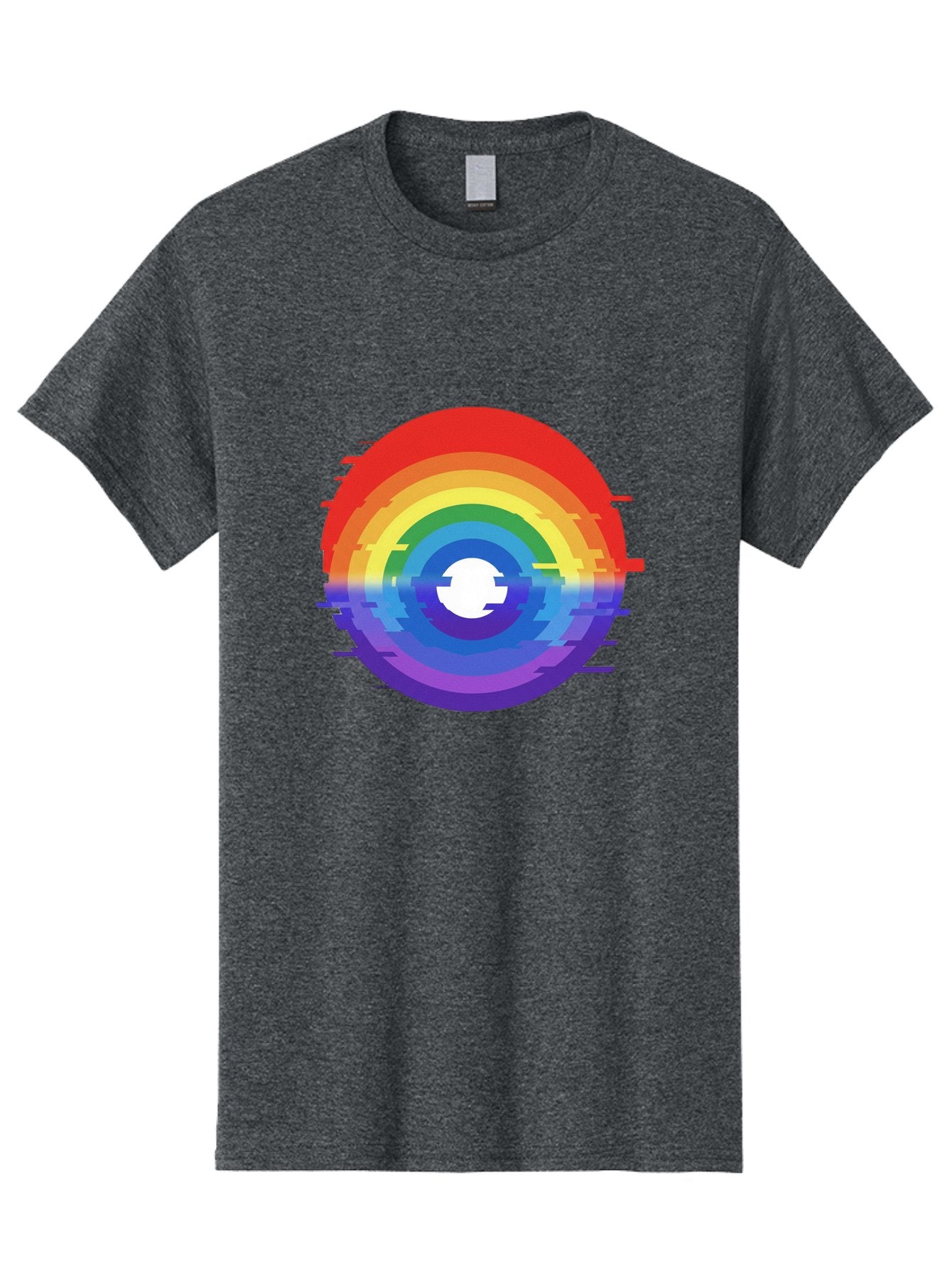 Glitch-Rainbow-Circle Men'S Graphic Tee, 100% Cotton, Comfortable Casual Summer Wear, Machine Washable, Vintage Camera, Old Camera, Antique Camera, Black Camera, Classic Photography, Photography Equipment, Nostalgic Device, Film Camera, Bai043 7