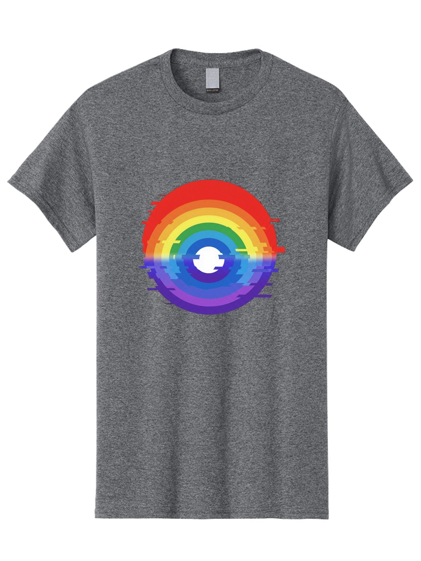 Glitch-Rainbow-Circle Men'S Graphic Tee, 100% Cotton, Comfortable Casual Summer Wear, Machine Washable, Vintage Camera, Old Camera, Antique Camera, Black Camera, Classic Photography, Photography Equipment, Nostalgic Device, Film Camera, Bai043 14