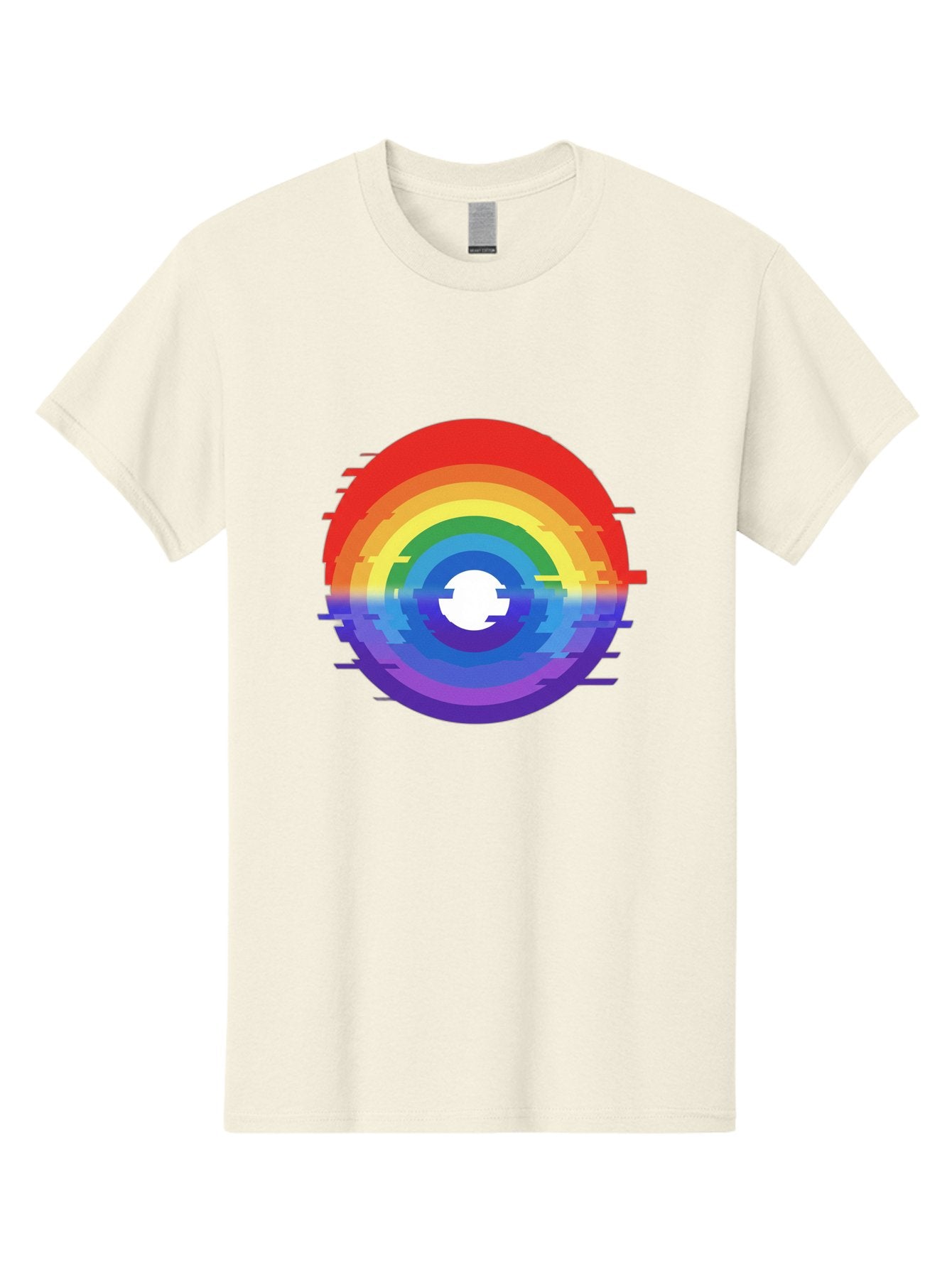 Glitch-Rainbow-Circle Men'S Graphic Tee, 100% Cotton, Comfortable Casual Summer Wear, Machine Washable, Vintage Camera, Old Camera, Antique Camera, Black Camera, Classic Photography, Photography Equipment, Nostalgic Device, Film Camera, Bai043 15