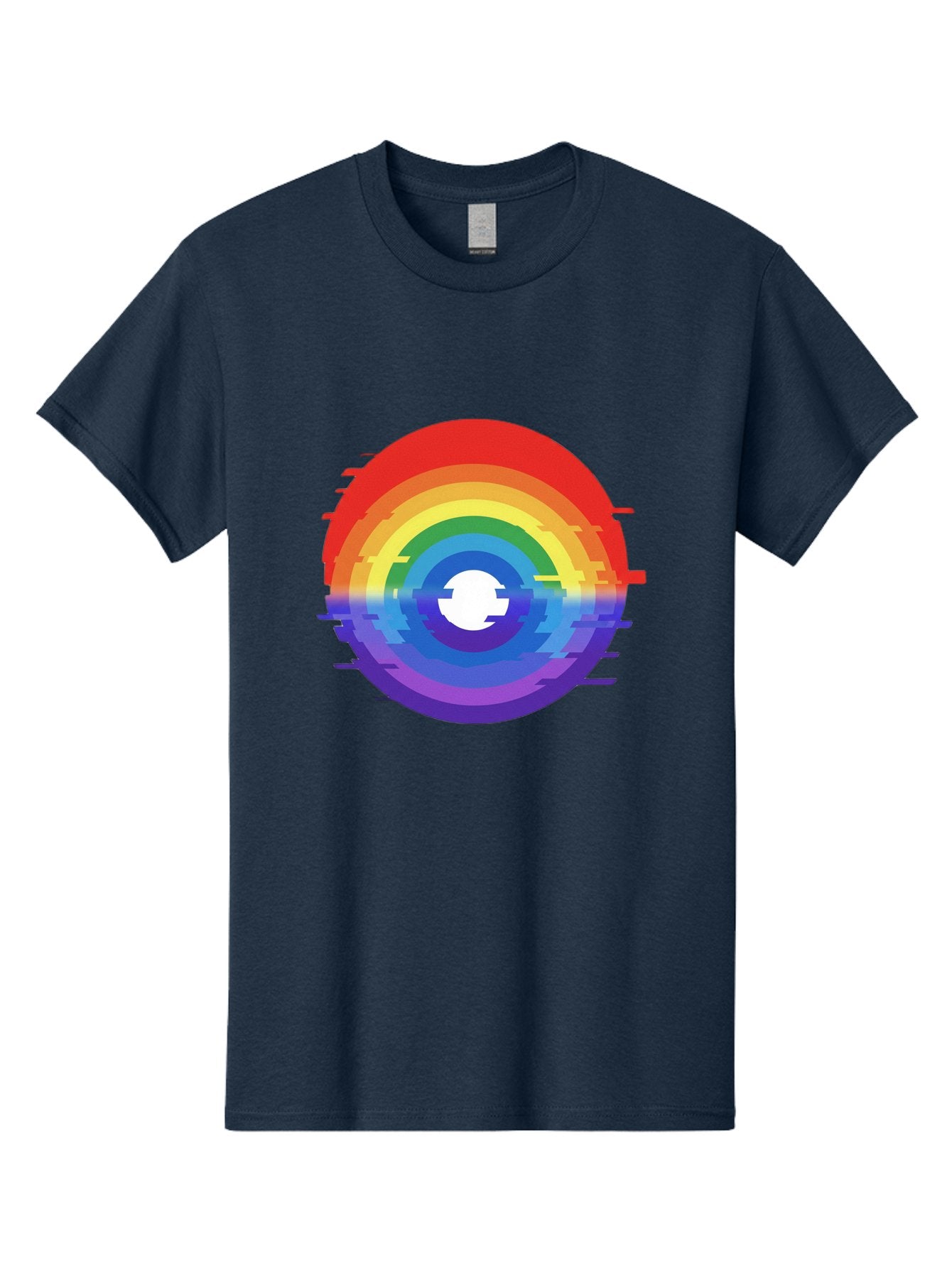 Glitch-Rainbow-Circle Men'S Graphic Tee, 100% Cotton, Comfortable Casual Summer Wear, Machine Washable, Vintage Camera, Old Camera, Antique Camera, Black Camera, Classic Photography, Photography Equipment, Nostalgic Device, Film Camera, Bai043 6