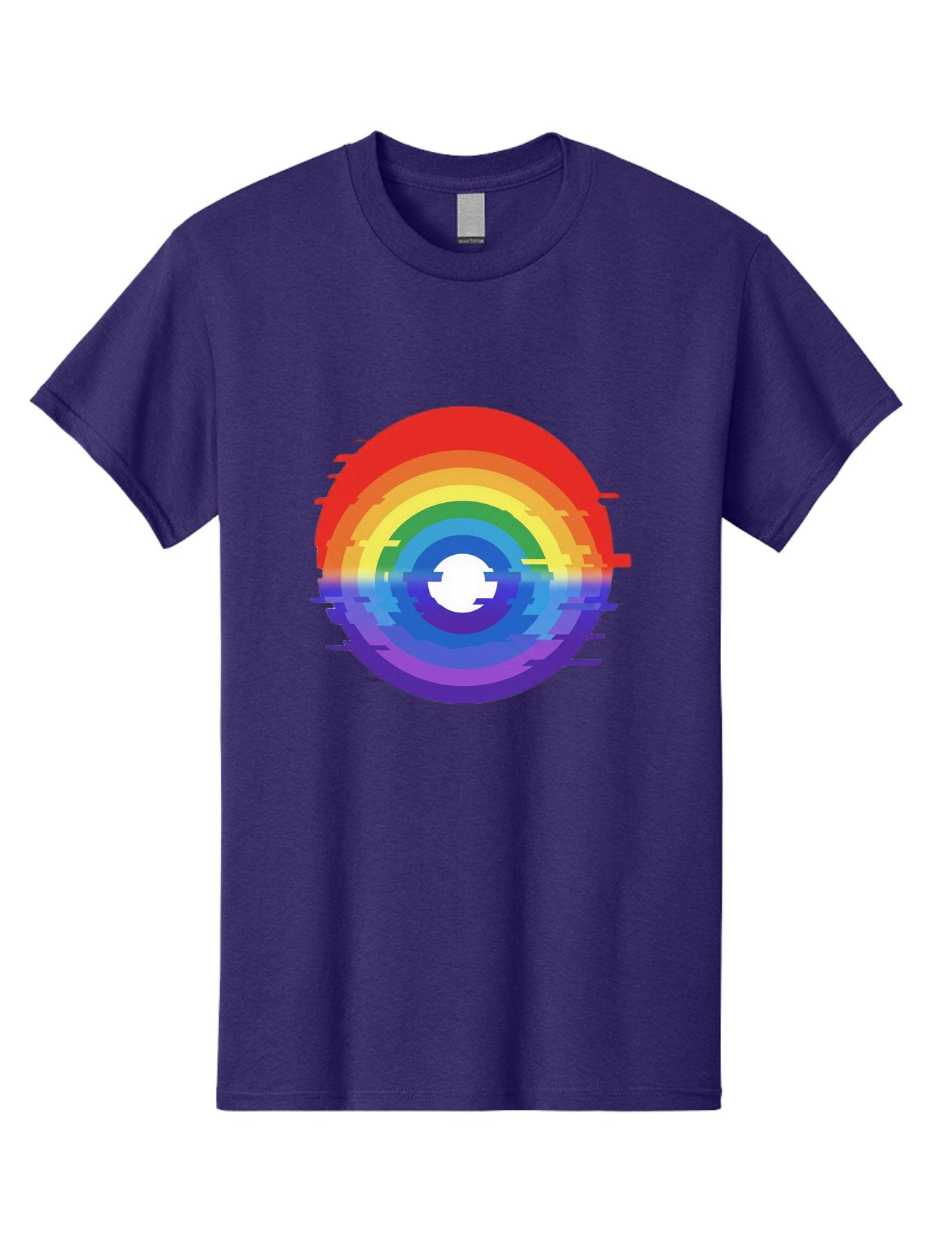 Glitch-Rainbow-Circle Men'S Graphic Tee, 100% Cotton, Comfortable Casual Summer Wear, Machine Washable, Vintage Camera, Old Camera, Antique Camera, Black Camera, Classic Photography, Photography Equipment, Nostalgic Device, Film Camera, Bai043 5