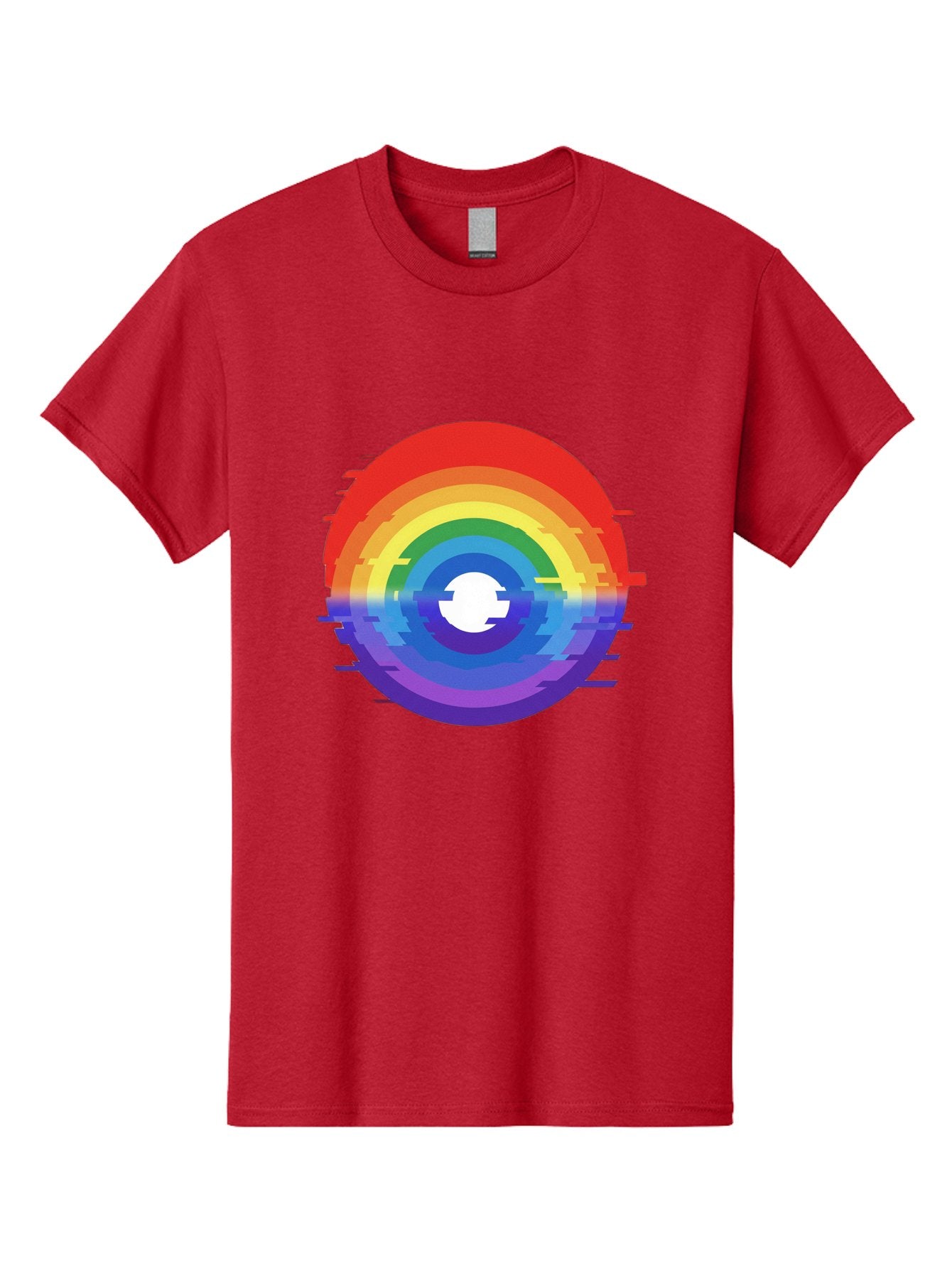 Glitch-Rainbow-Circle Men'S Graphic Tee, 100% Cotton, Comfortable Casual Summer Wear, Machine Washable, Vintage Camera, Old Camera, Antique Camera, Black Camera, Classic Photography, Photography Equipment, Nostalgic Device, Film Camera, Bai043 9