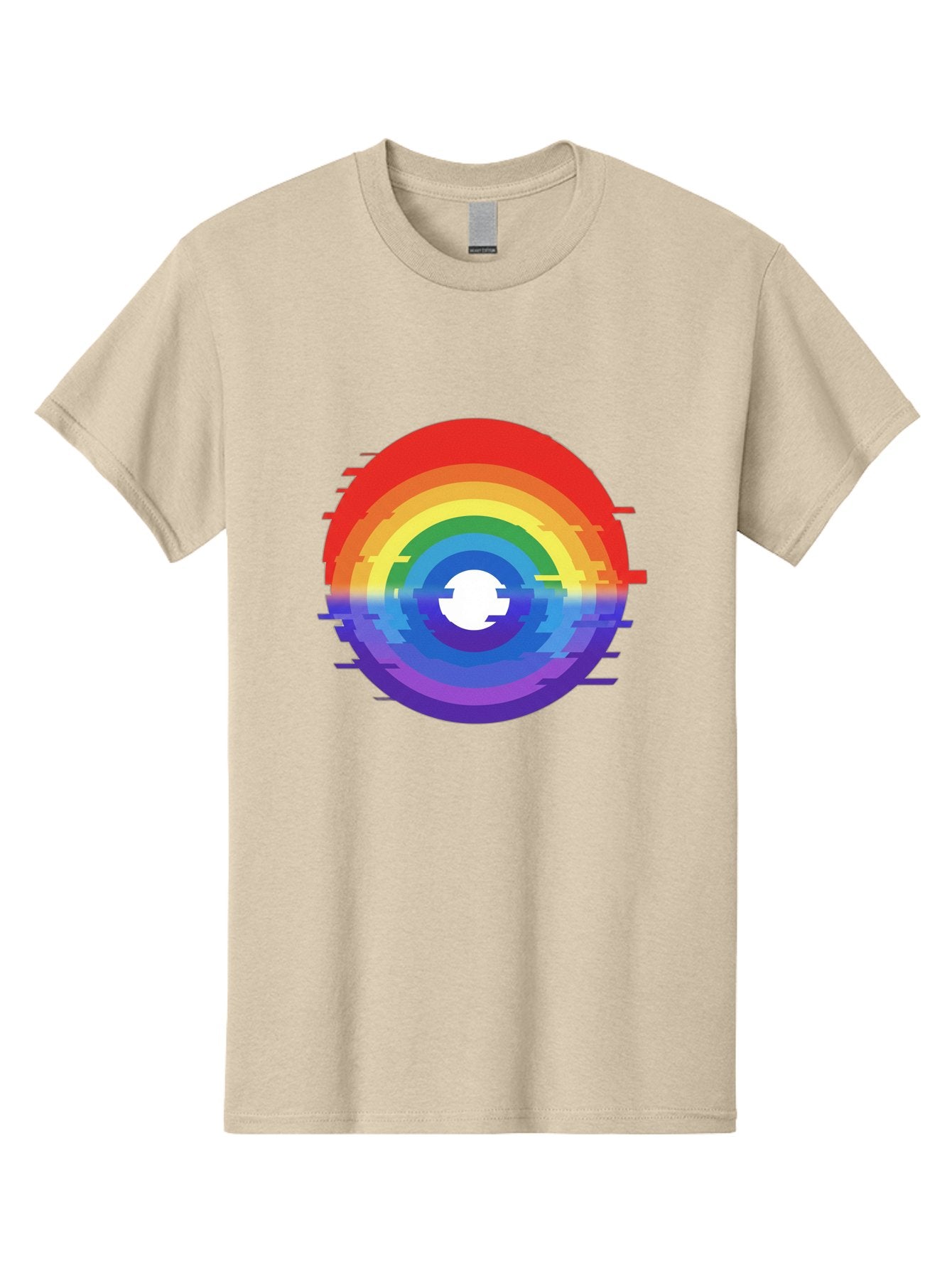 Glitch-Rainbow-Circle Men'S Graphic Tee, 100% Cotton, Comfortable Casual Summer Wear, Machine Washable, Vintage Camera, Old Camera, Antique Camera, Black Camera, Classic Photography, Photography Equipment, Nostalgic Device, Film Camera, Bai043 8