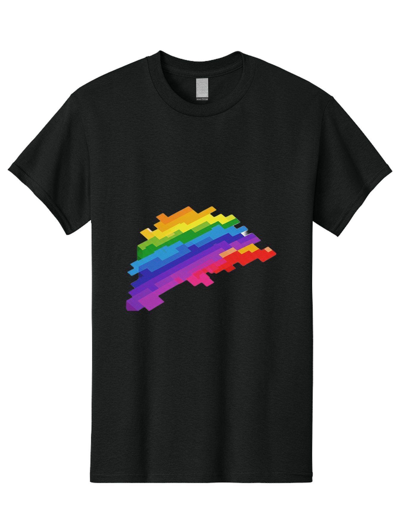 Glitchy-Rainbow Men'S Graphic Tee, 100% Cotton, Comfortable Casual Summer Wear, Machine Washable, Vintage Camera, Old Camera, Antique Camera, Black Camera, Classic Photography, Photography Equipment, Nostalgic Device, Film Camera, Camera Art Bai044 5