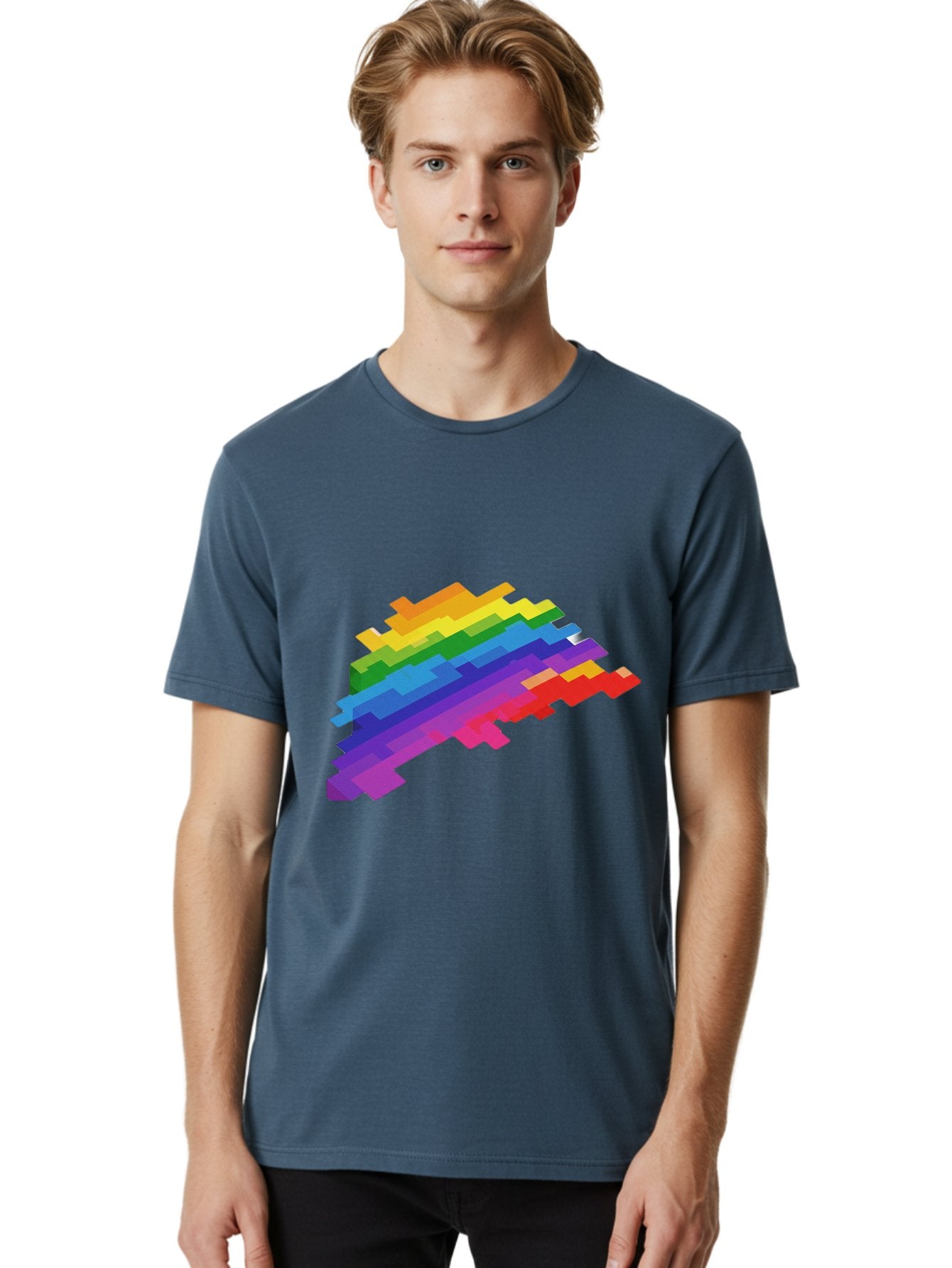 Glitchy-Rainbow Men'S Graphic Tee, 100% Cotton, Comfortable Casual Summer Wear, Machine Washable, Vintage Camera, Old Camera, Antique Camera, Black Camera, Classic Photography, Photography Equipment, Nostalgic Device, Film Camera, Camera Art Bai044 18