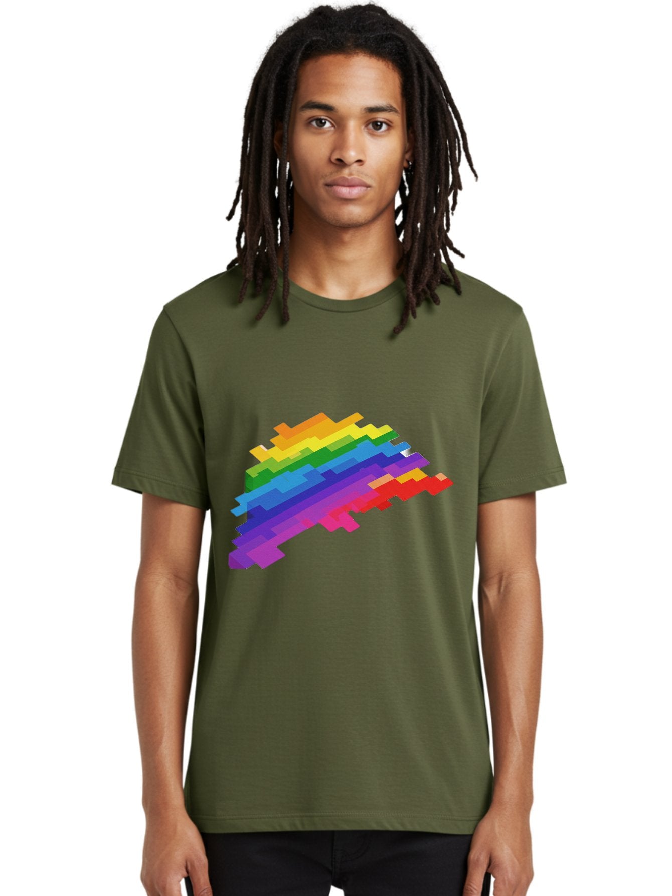 Glitchy-Rainbow Men'S Graphic Tee, 100% Cotton, Comfortable Casual Summer Wear, Machine Washable, Vintage Camera, Old Camera, Antique Camera, Black Camera, Classic Photography, Photography Equipment, Nostalgic Device, Film Camera, Camera Art Bai044 30