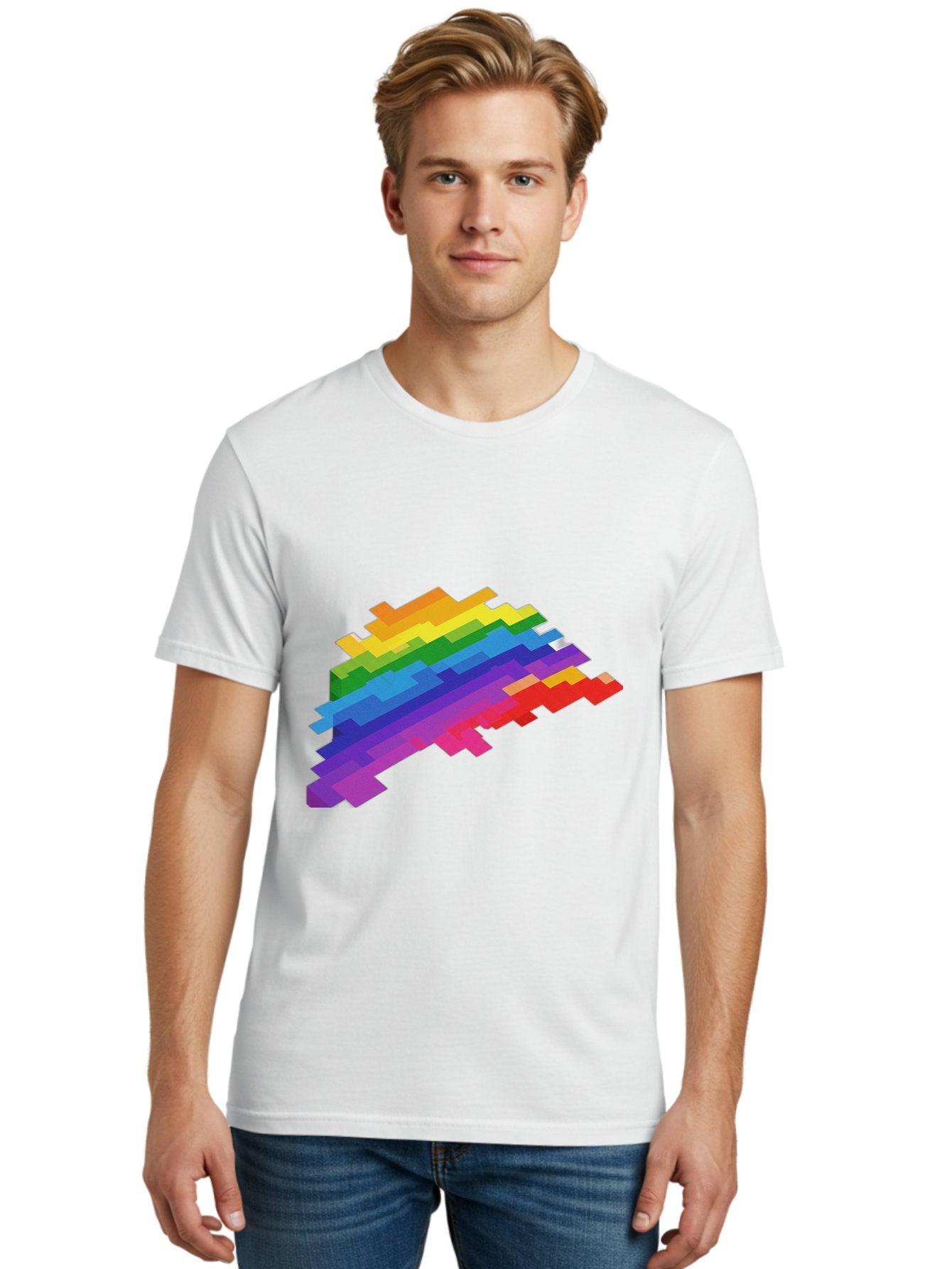 Glitchy-Rainbow Men'S Graphic Tee, 100% Cotton, Comfortable Casual Summer Wear, Machine Washable, Vintage Camera, Old Camera, Antique Camera, Black Camera, Classic Photography, Photography Equipment, Nostalgic Device, Film Camera, Camera Art Bai044 19
