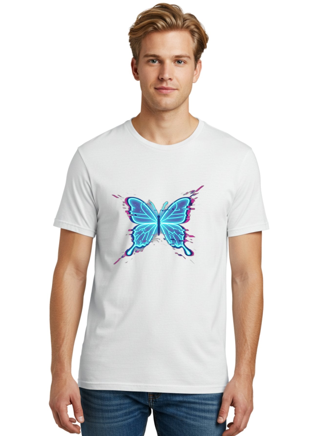 Glowing-Butterfly-1 Men'S Graphic Tee, 100% Cotton, Comfortable Casual Summer Wear, Machine Washable, Vintage Camera, Old Camera, Antique Camera, Black Camera, Classic Photography, Photography Equipment, Nostalgic Device, Film Camera, Bai046 21