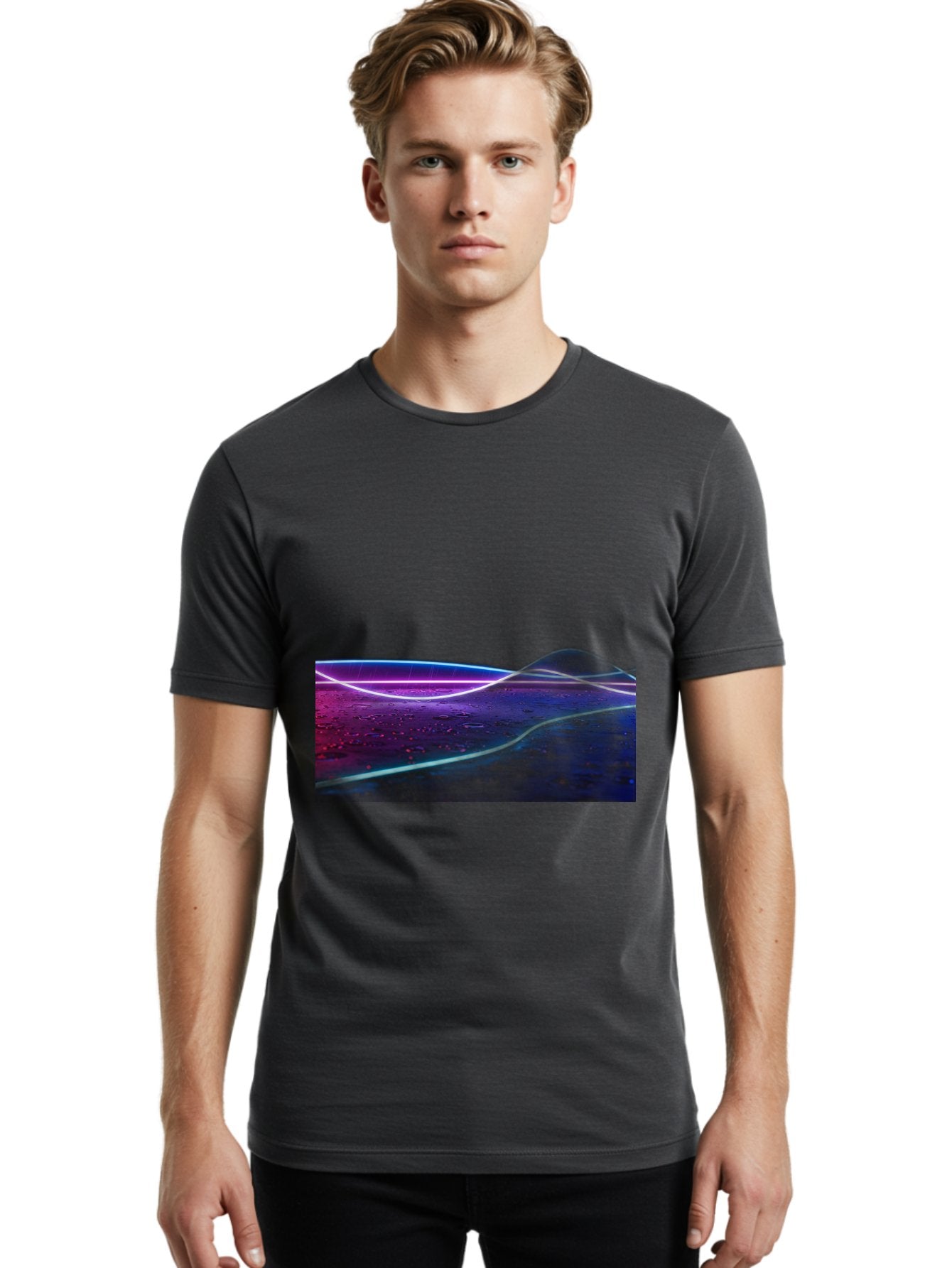 Glowing-Landscape Men'S Graphic Tee, 100% Cotton, Comfortable Casual Summer Wear, Machine Washable, Vintage Camera, Old Camera, Antique Camera, Black Camera, Classic Photography, Photography Equipment, Nostalgic Device, Film Camera, Camera Art Bai051 16