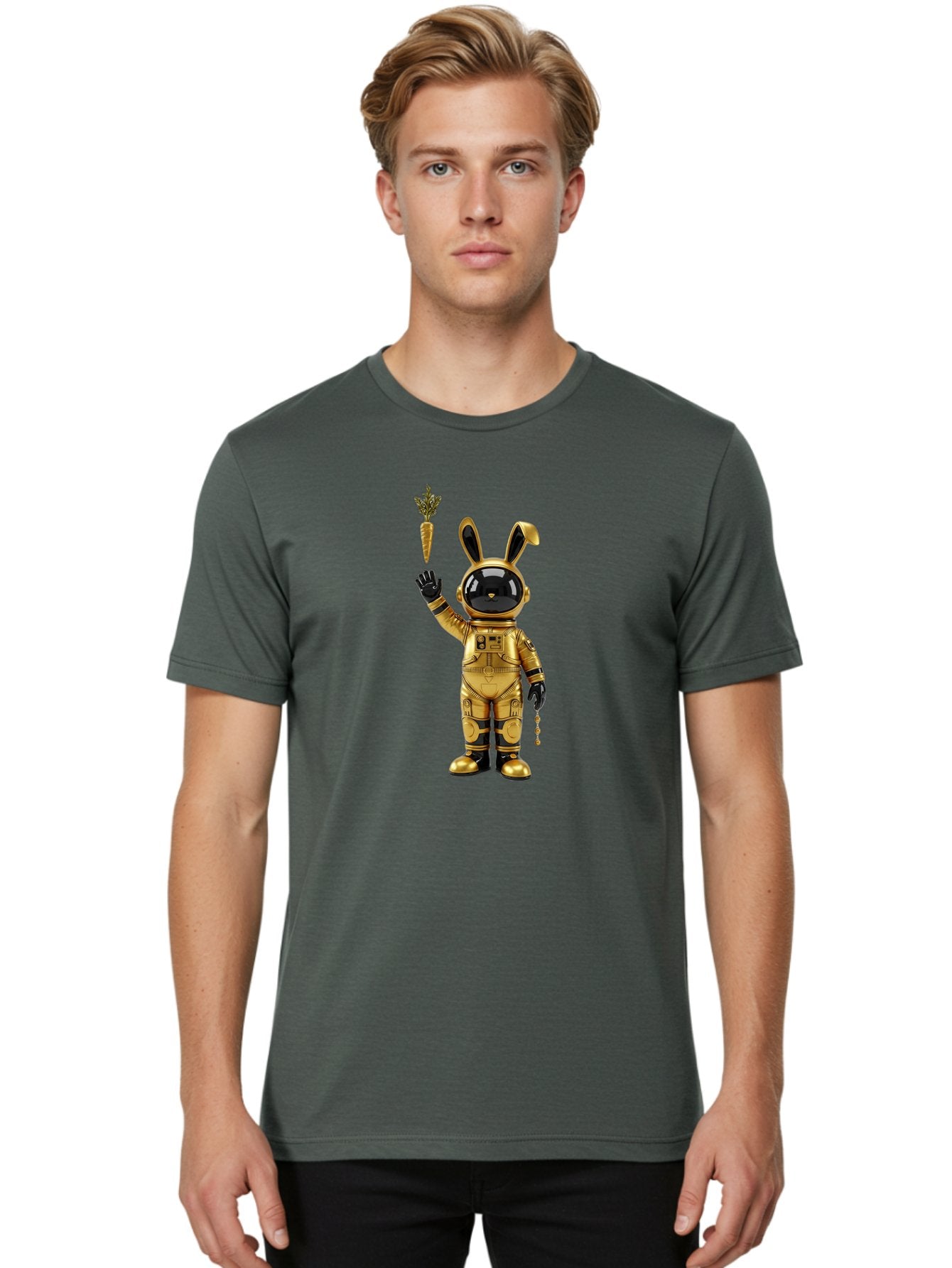 Gold-Space-Bunny Men'S Graphic Tee, 100% Cotton, Comfortable Casual Summer Wear, Machine Washable, Vintage Camera, Old Camera, Antique Camera, Black Camera, Classic Photography, Photography Equipment, Nostalgic Device, Film Camera, Camera Art Bai058 23