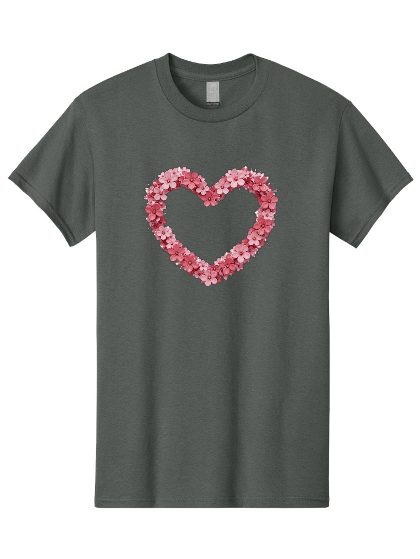 Heart-Shape-With-Pink-Flowers Men'S Graphic Tee, 100% Cotton, Comfortable Casual Summer Wear, Machine Washable, Vintage Camera, Old Camera, Antique Camera, Black Camera, Classic Photography, Photography Equipment, Nostalgic Device, Bai069