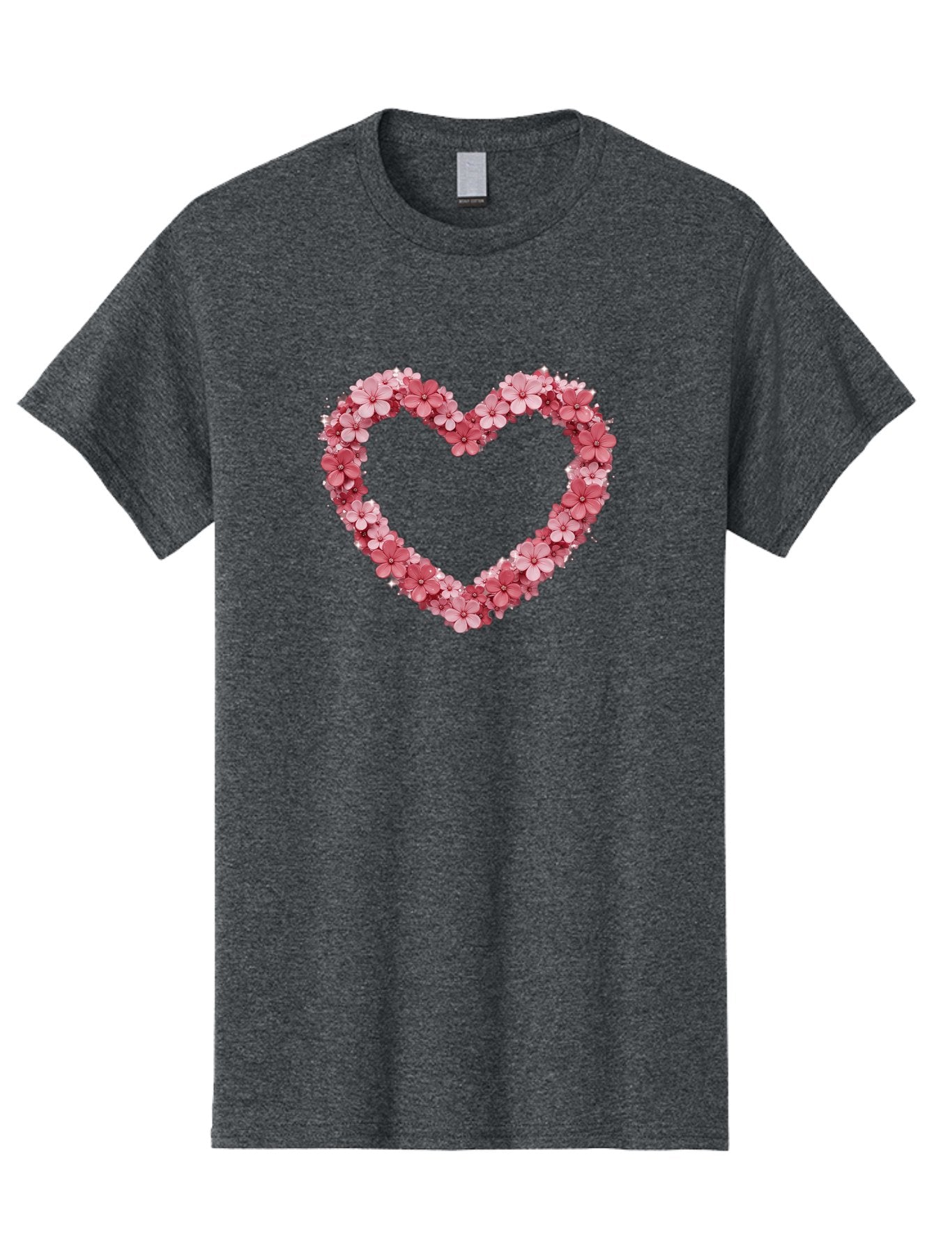 Heart-Shape-With-Pink-Flowers Men'S Graphic Tee, 100% Cotton, Comfortable Casual Summer Wear, Machine Washable, Vintage Camera, Old Camera, Antique Camera, Black Camera, Classic Photography, Photography Equipment, Nostalgic Device, Bai069 11