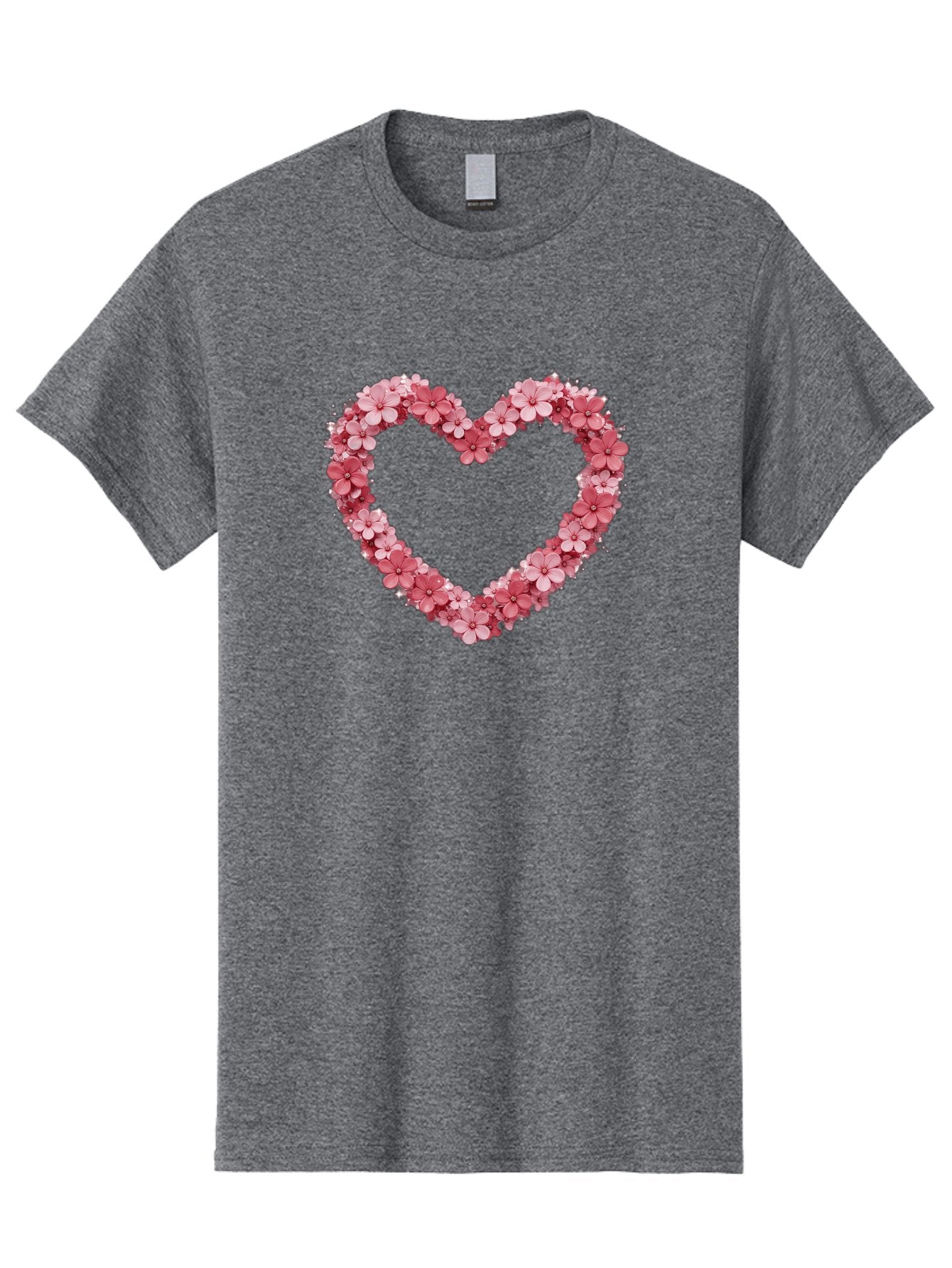 Heart-Shape-With-Pink-Flowers Men'S Graphic Tee, 100% Cotton, Comfortable Casual Summer Wear, Machine Washable, Vintage Camera, Old Camera, Antique Camera, Black Camera, Classic Photography, Photography Equipment, Nostalgic Device, Bai069 15
