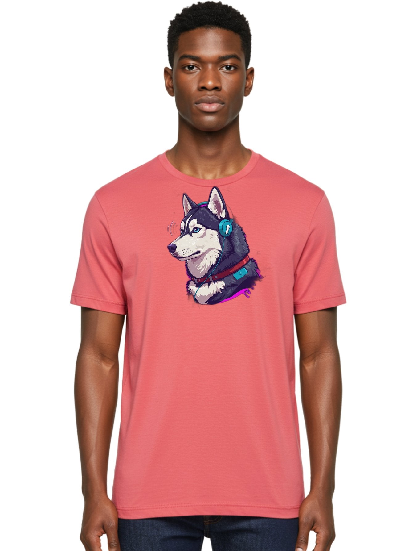 Husky-With-Headphones Men'S Graphic Tee, 100% Cotton, Comfortable Casual Summer Wear, Machine Washable, Vintage Camera, Old Camera, Antique Camera, Black Camera, Classic Photography, Photography Equipment, Nostalgic Device, Film Camera, Bai074 27