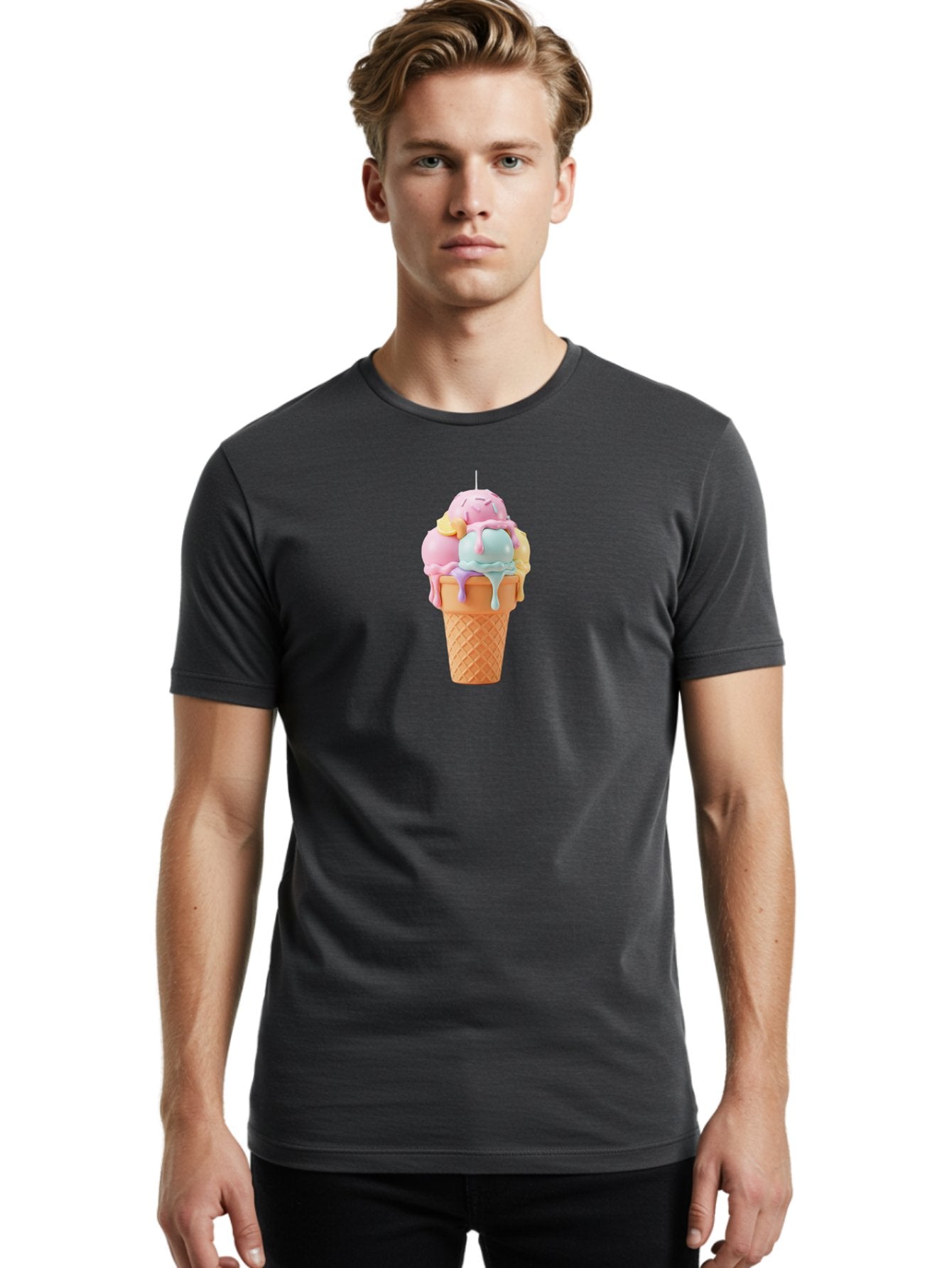 Ice-Cream-Cone Men'S Graphic Tee, 100% Cotton, Comfortable Casual Summer Wear, Machine Washable, Vintage Camera, Old Camera, Antique Camera, Black Camera, Classic Photography, Photography Equipment, Nostalgic Device, Film Camera, Camera Art Bai075 20