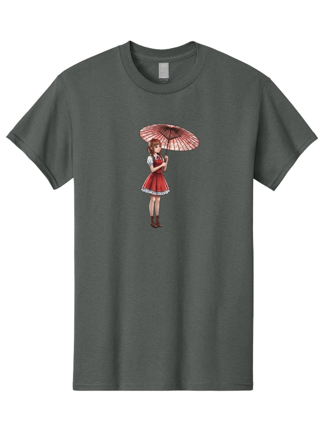 Illustration-Of-Girl-With-Parasol Men'S Graphic Tee, 100% Cotton, Comfortable Casual Summer Wear, Machine Washable, Vintage Camera, Old Camera, Antique Camera, Black Camera, Classic Photography, Photography Equipment, Nostalgic Device, Bai077 7