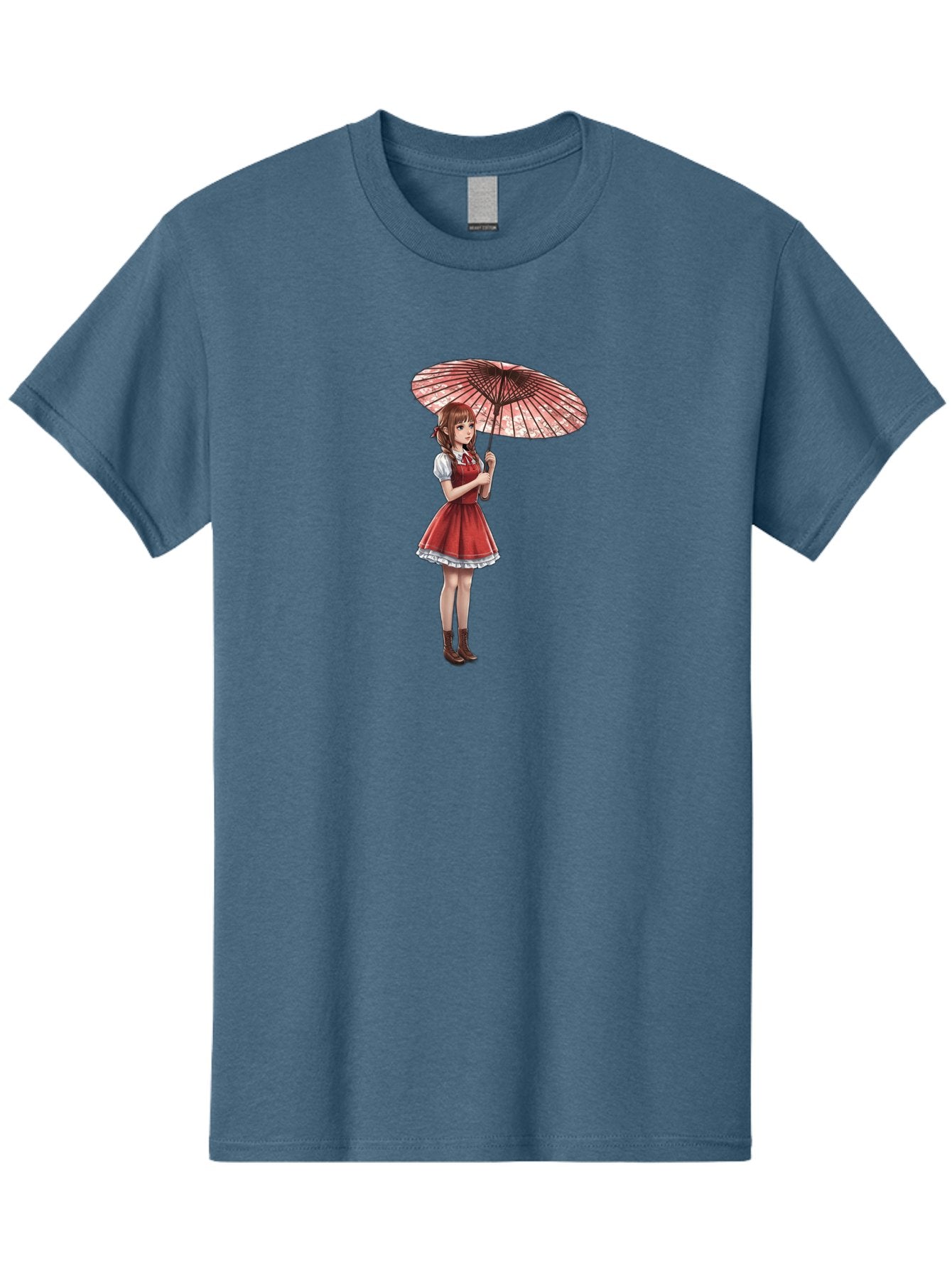 Illustration-Of-Girl-With-Parasol Men'S Graphic Tee, 100% Cotton, Comfortable Casual Summer Wear, Machine Washable, Vintage Camera, Old Camera, Antique Camera, Black Camera, Classic Photography, Photography Equipment, Nostalgic Device, Bai077 12