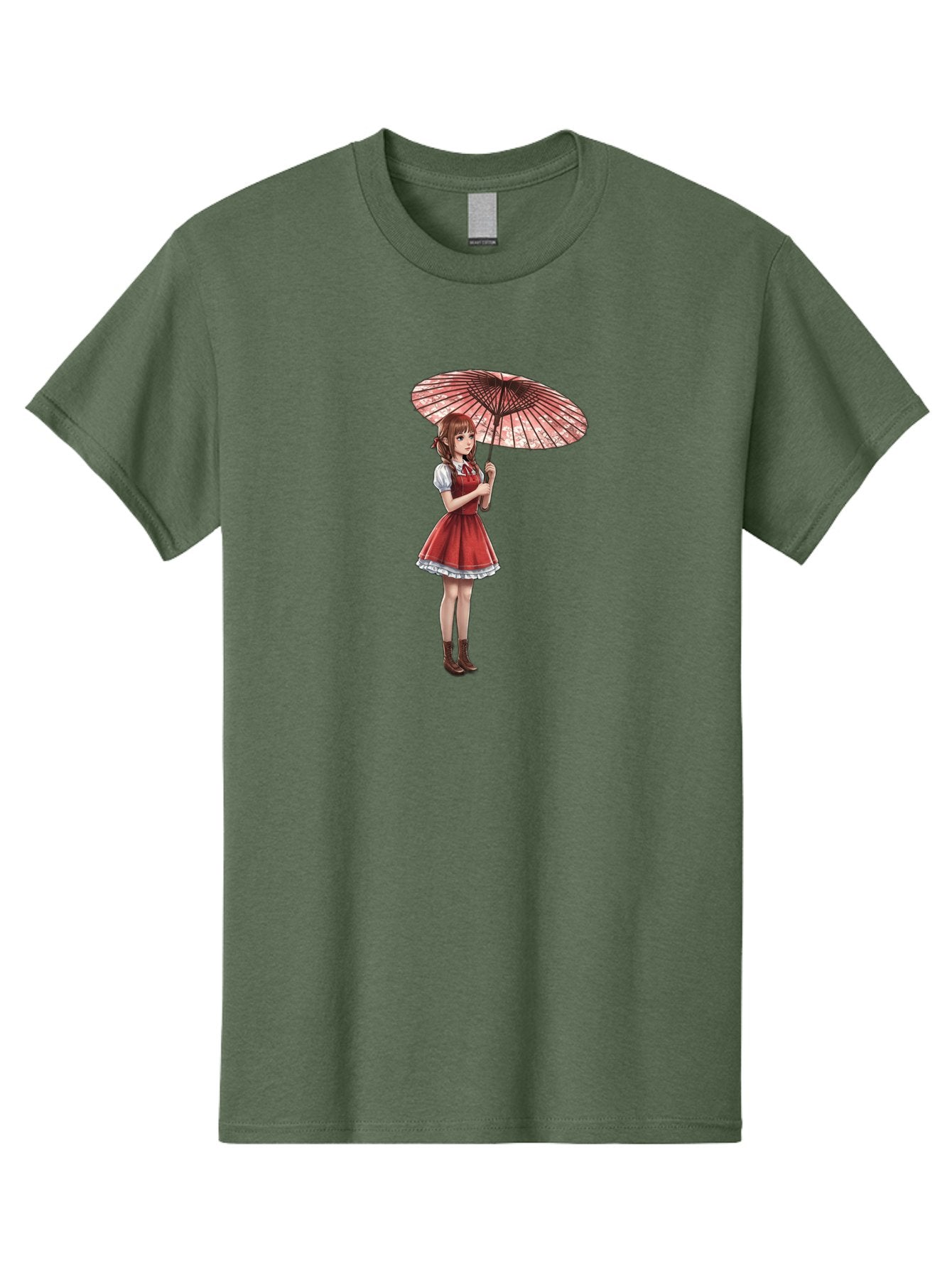 Illustration-Of-Girl-With-Parasol Men'S Graphic Tee, 100% Cotton, Comfortable Casual Summer Wear, Machine Washable, Vintage Camera, Old Camera, Antique Camera, Black Camera, Classic Photography, Photography Equipment, Nostalgic Device, Bai077 13