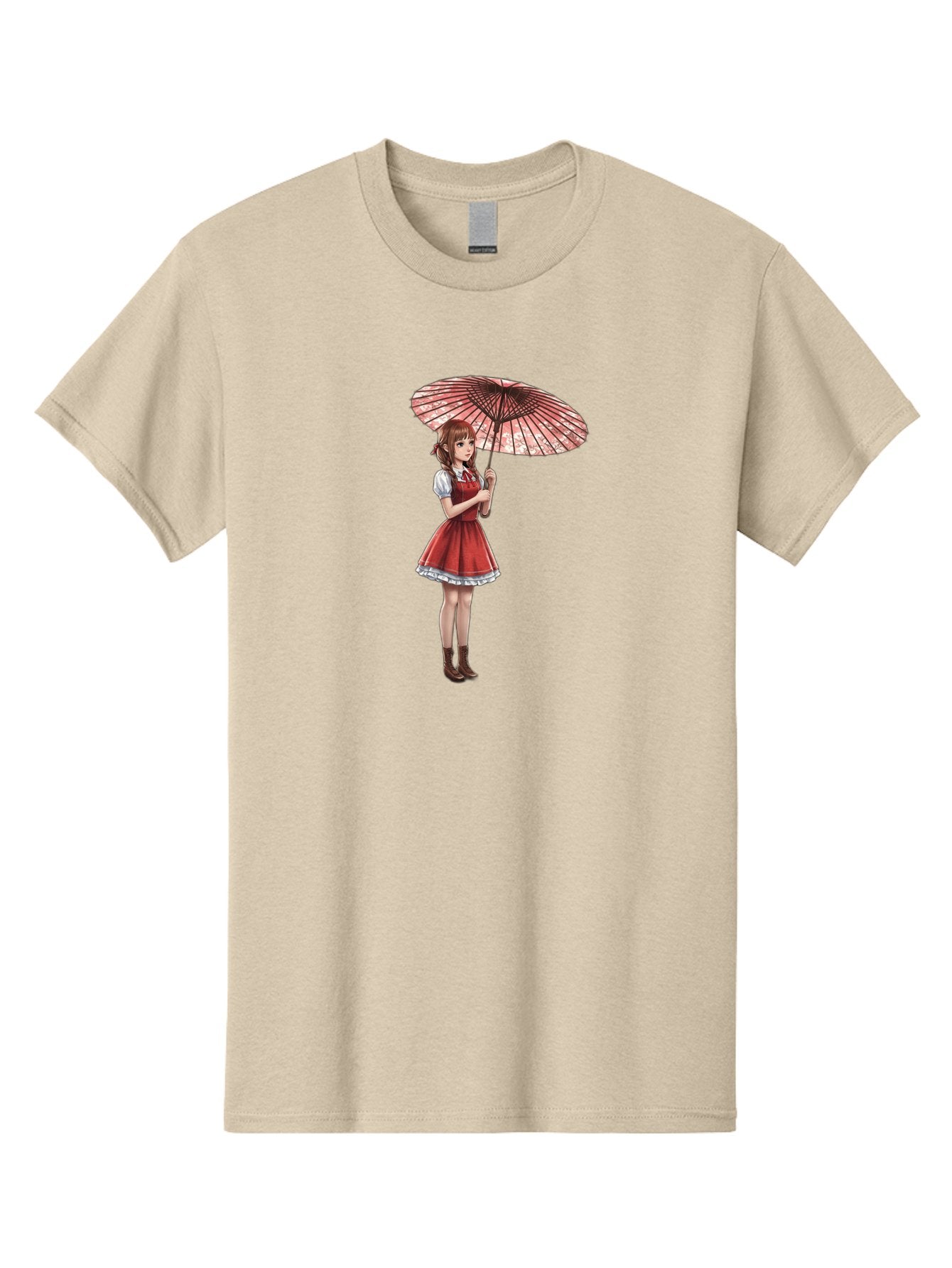 Illustration-Of-Girl-With-Parasol Men'S Graphic Tee, 100% Cotton, Comfortable Casual Summer Wear, Machine Washable, Vintage Camera, Old Camera, Antique Camera, Black Camera, Classic Photography, Photography Equipment, Nostalgic Device, Bai077 4