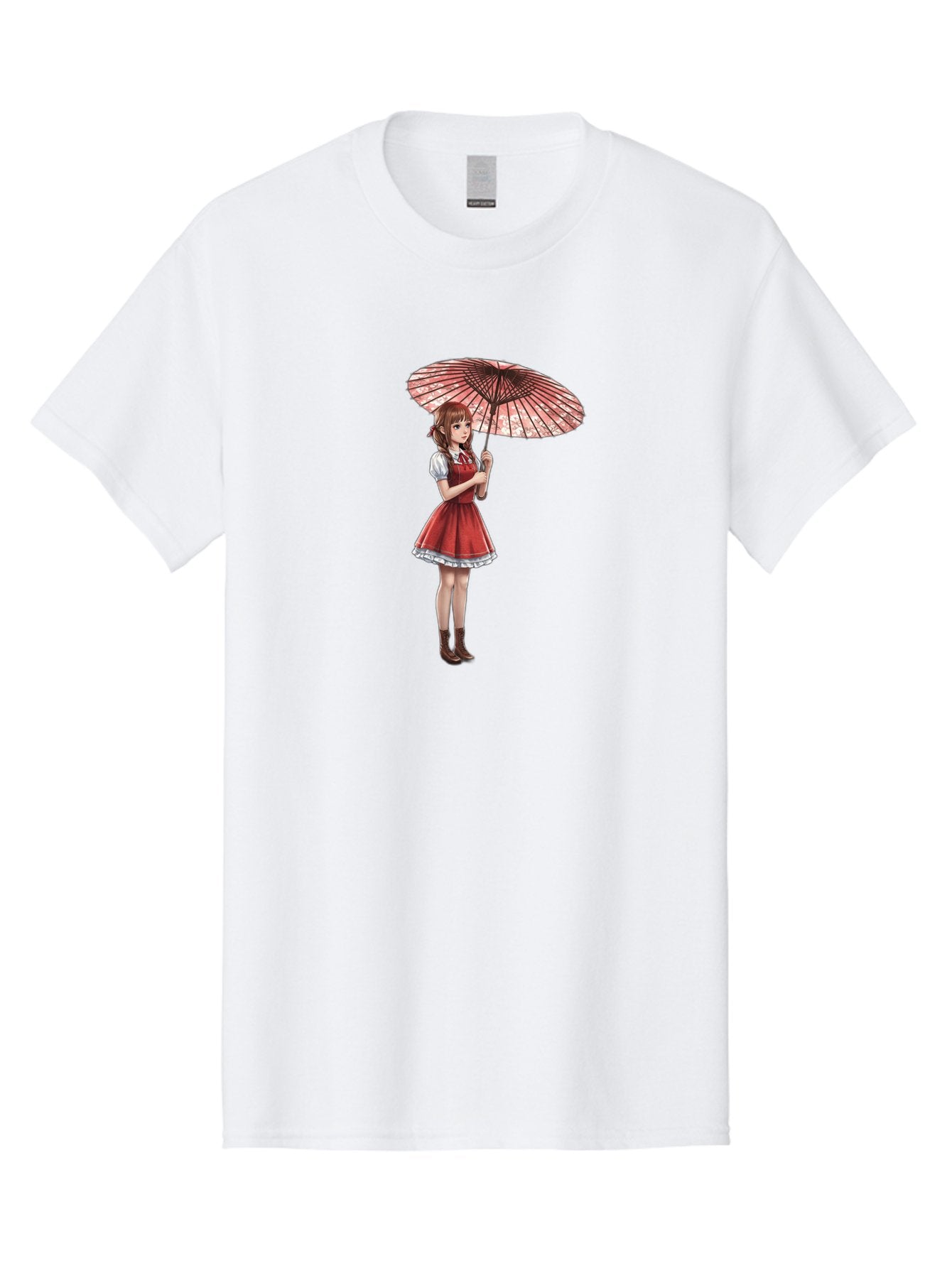 Illustration-Of-Girl-With-Parasol Men'S Graphic Tee, 100% Cotton, Comfortable Casual Summer Wear, Machine Washable, Vintage Camera, Old Camera, Antique Camera, Black Camera, Classic Photography, Photography Equipment, Nostalgic Device, Bai077 11