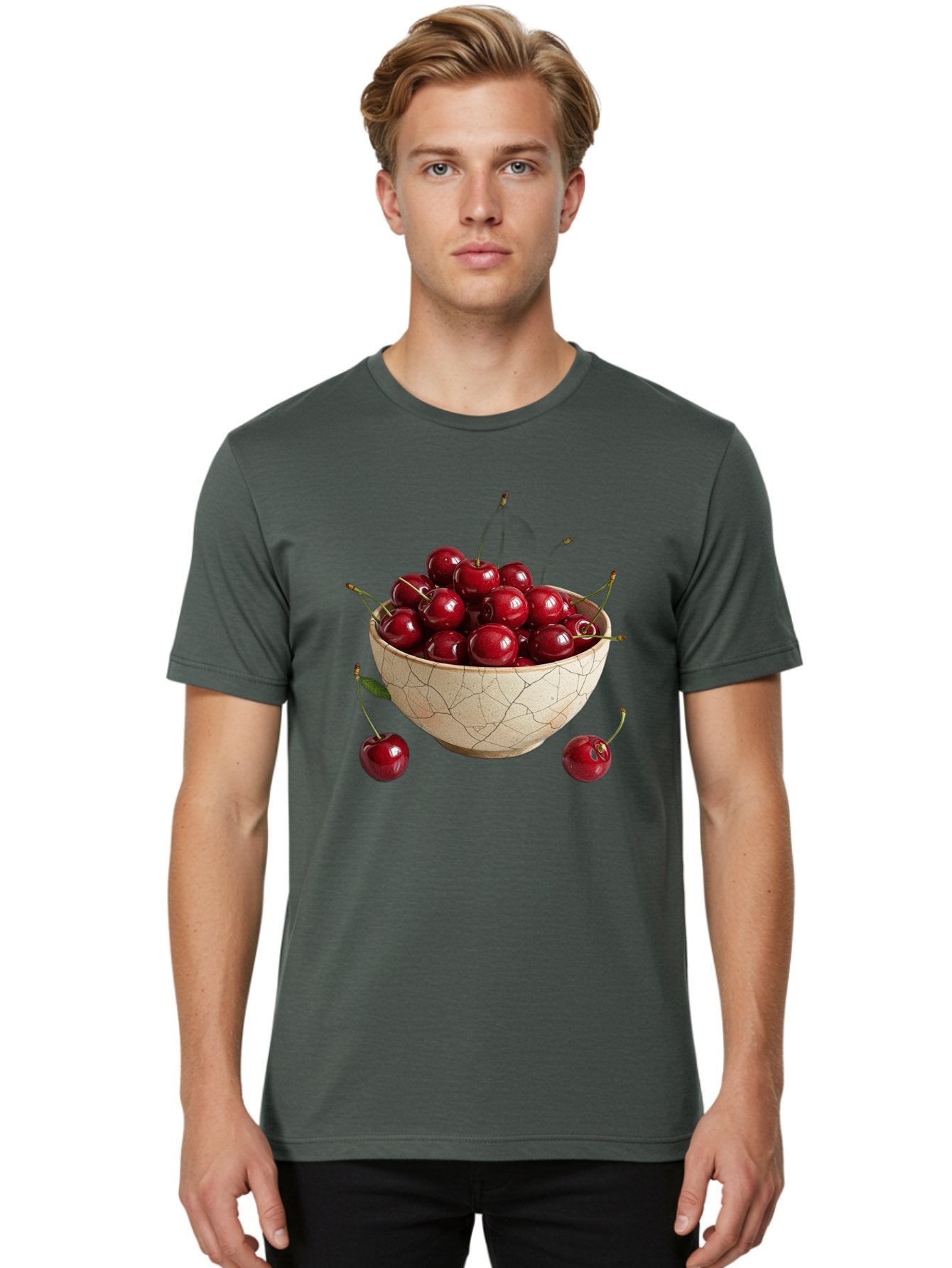 Kintsugi-Bowl-Of-Cherries Men'S Graphic Tee, 100% Cotton, Comfortable Casual Summer Wear, Machine Washable, Vintage Camera, Old Camera, Antique Camera, Black Camera, Classic Photography, Photography Equipment, Nostalgic Device, Film Camera, Bai081 16