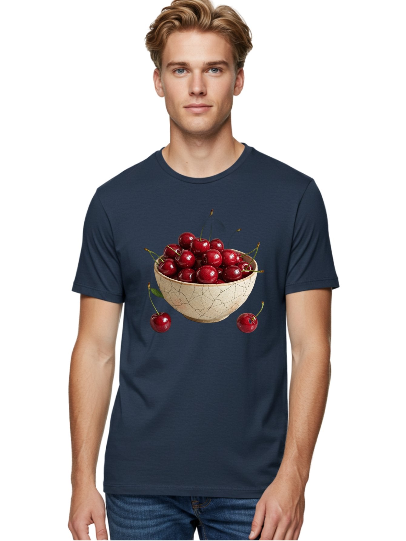Kintsugi-Bowl-Of-Cherries Men'S Graphic Tee, 100% Cotton, Comfortable Casual Summer Wear, Machine Washable, Vintage Camera, Old Camera, Antique Camera, Black Camera, Classic Photography, Photography Equipment, Nostalgic Device, Film Camera, Bai081 24
