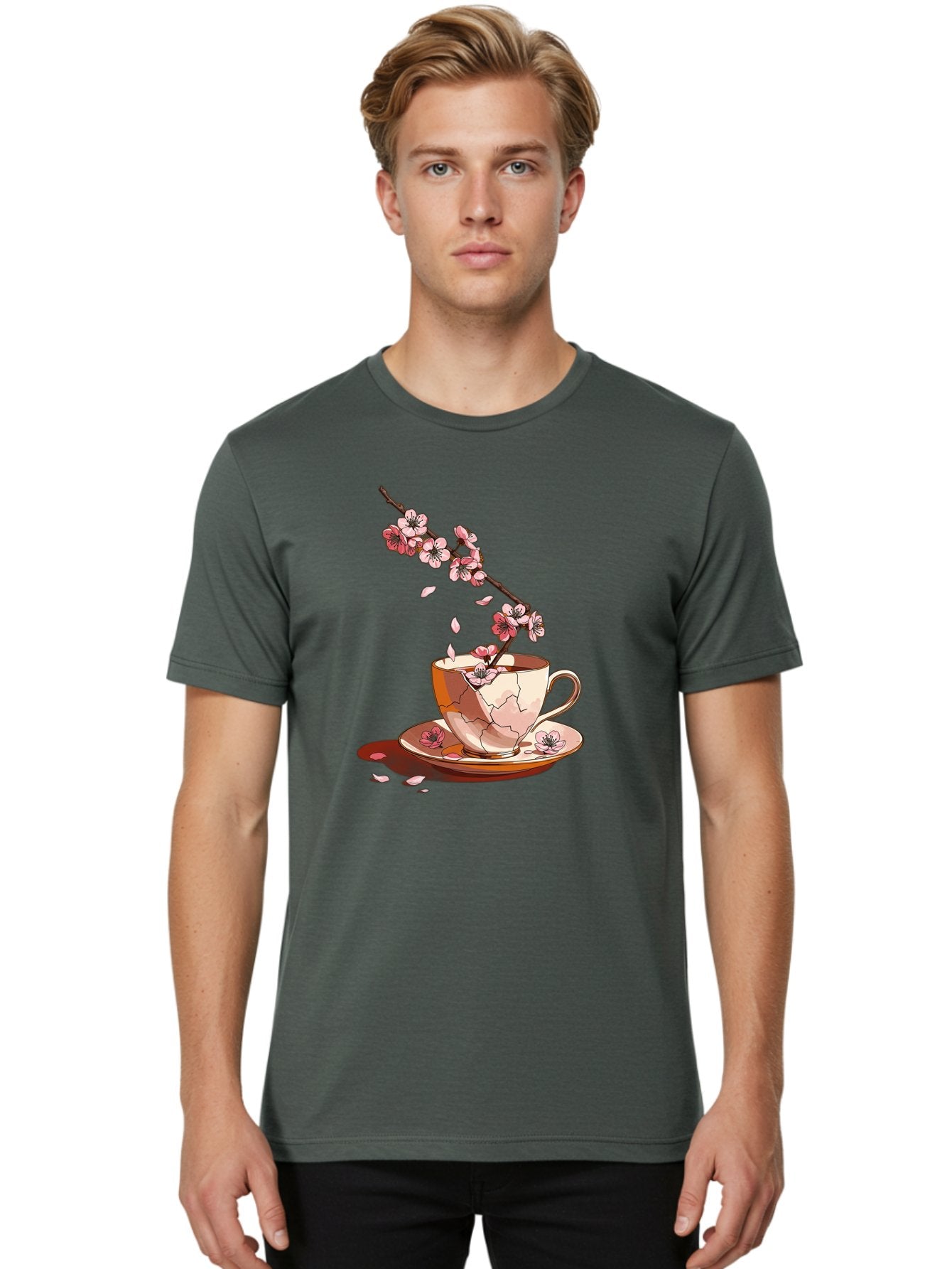 Kintsugi-Tea-Cup Men'S Graphic Tee, 100% Cotton, Comfortable Casual Summer Wear, Machine Washable, Vintage Camera, Old Camera, Antique Camera, Black Camera, Classic Photography, Photography Equipment, Nostalgic Device, Film Camera, Camera Art Bai082 23
