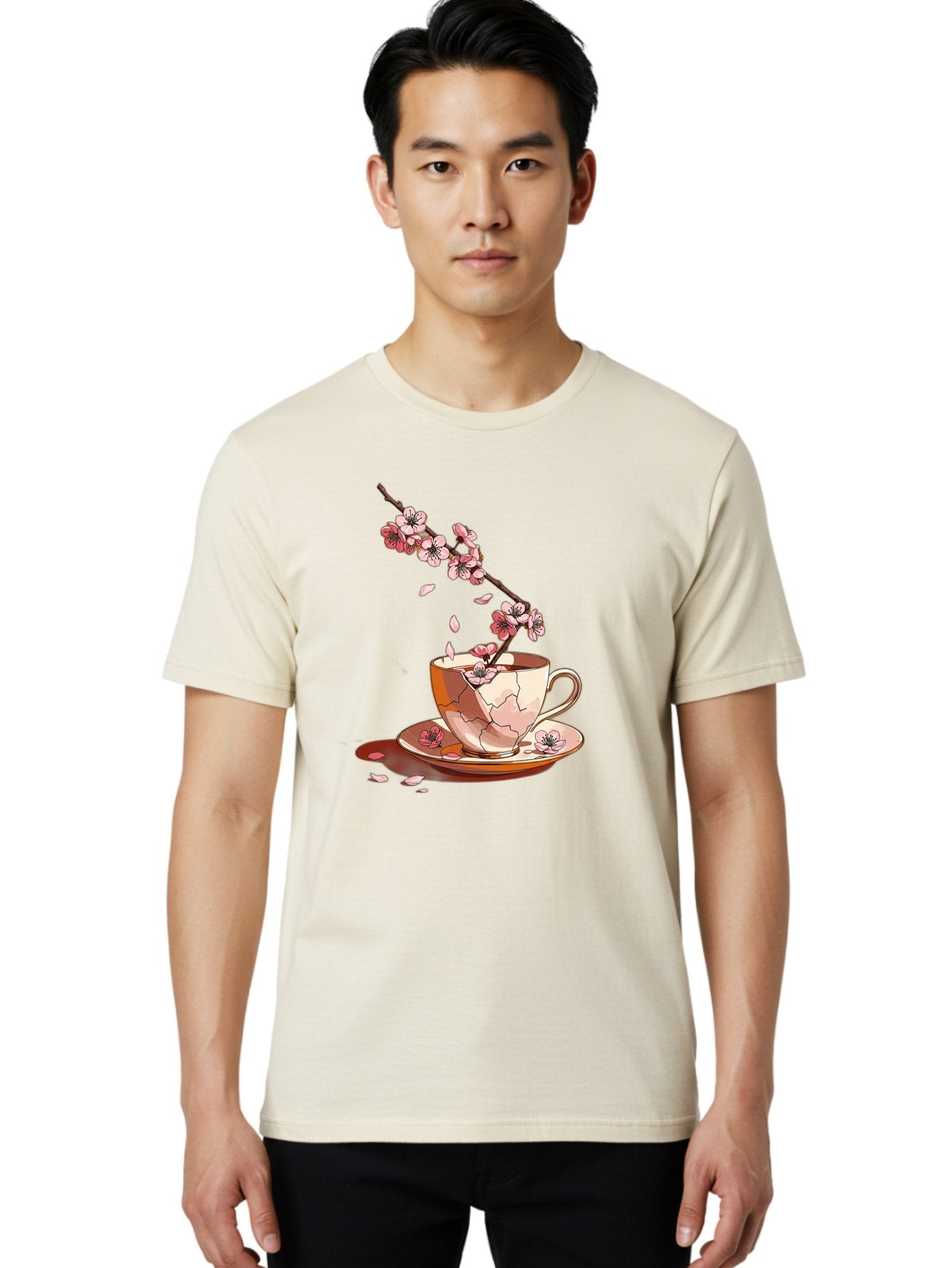 Kintsugi-Tea-Cup Men'S Graphic Tee, 100% Cotton, Comfortable Casual Summer Wear, Machine Washable, Vintage Camera, Old Camera, Antique Camera, Black Camera, Classic Photography, Photography Equipment, Nostalgic Device, Film Camera, Camera Art Bai082 24