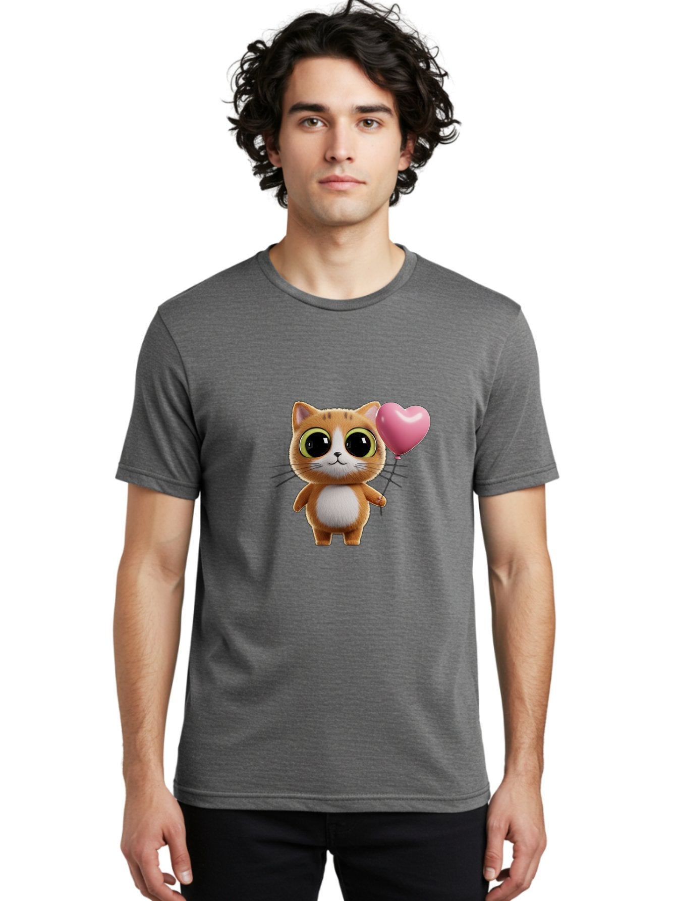 Kitty-With-Heart-Balloon Men'S Graphic Tee, 100% Cotton, Comfortable Casual Summer Wear, Machine Washable, Vintage Camera, Old Camera, Antique Camera, Black Camera, Classic Photography, Photography Equipment, Nostalgic Device, Film Camera, Bai083 21