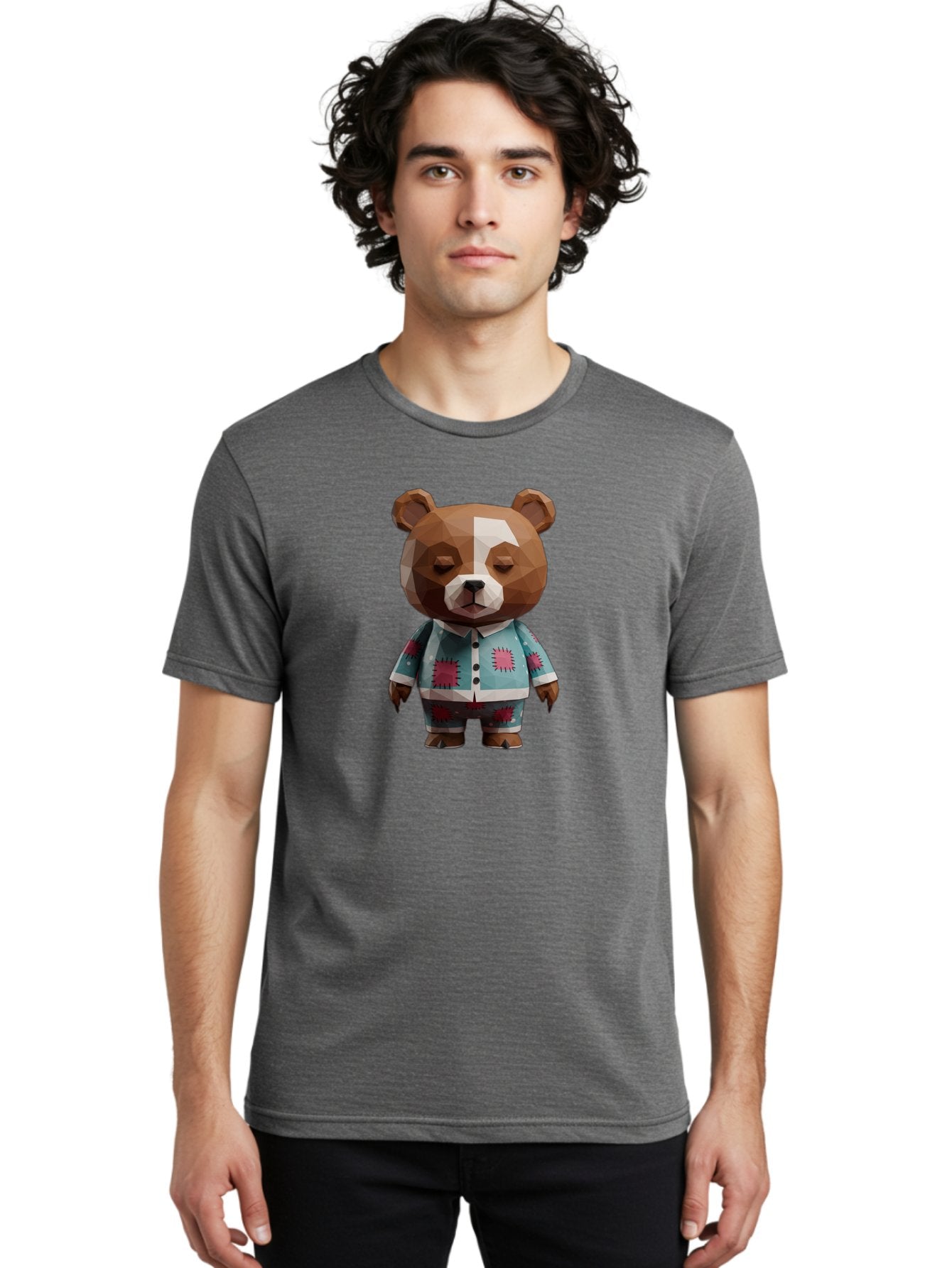 Low-Poly-Brown-Bear Men'S Graphic Tee, 100% Cotton, Comfortable Casual Summer Wear, Machine Washable, Vintage Camera, Old Camera, Antique Camera, Black Camera, Classic Photography, Photography Equipment, Nostalgic Device, Film Camera, Bai105 23