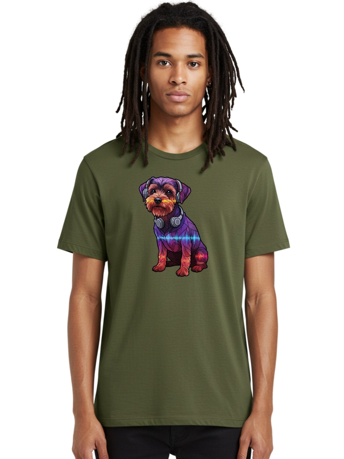 Low-Poly-Dog-Wearing-Headphones Men'S Graphic Tee, 100% Cotton, Comfortable Casual Summer Wear, Machine Washable, Vintage Camera, Old Camera, Antique Camera, Black Camera, Classic Photography, Photography Equipment, Nostalgic Device, Bai106 18