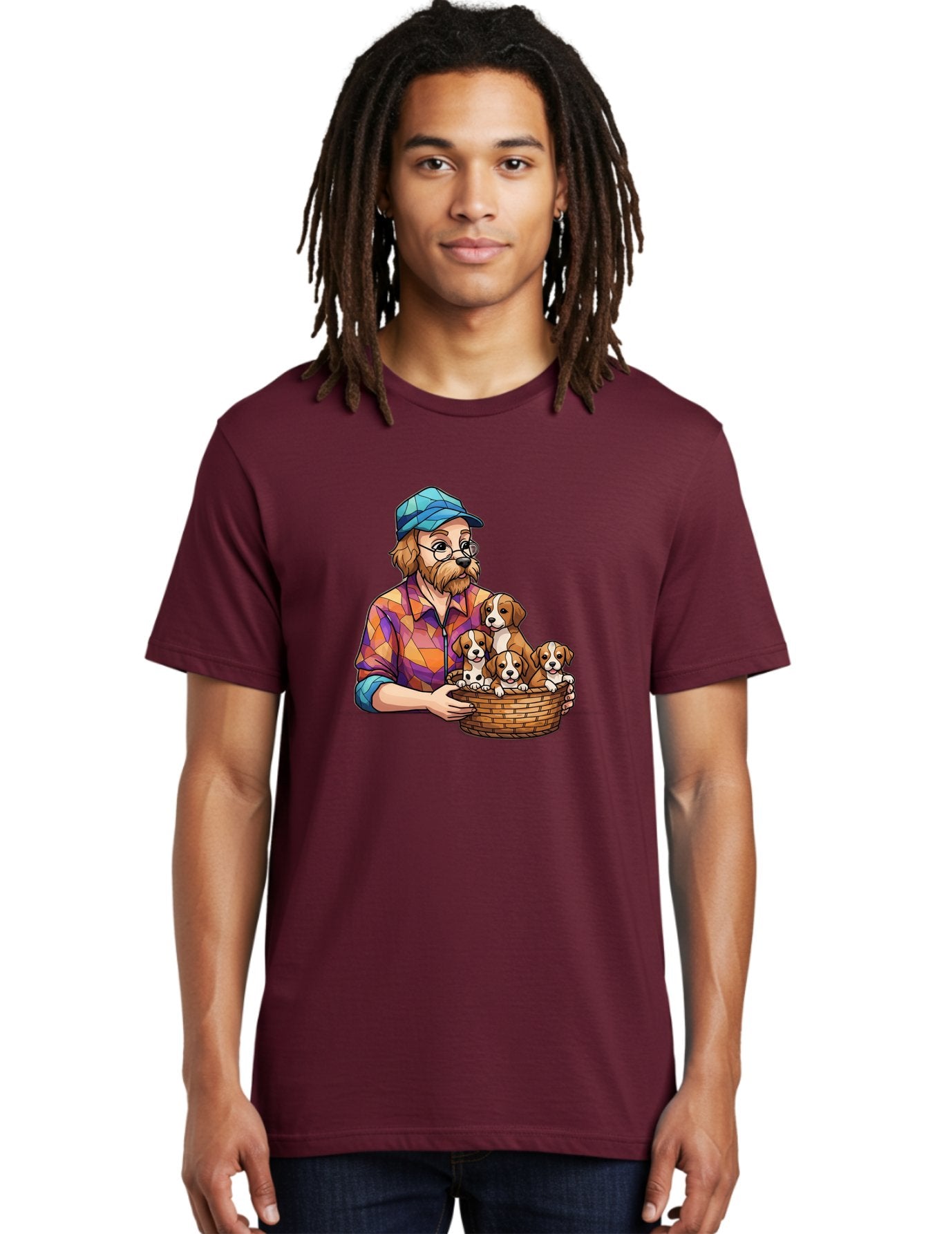 Man-Holding-Puppies Men'S Graphic Tee, 100% Cotton, Comfortable Casual Summer Wear, Machine Washable, Vintage Camera, Old Camera, Antique Camera, Black Camera, Classic Photography, Photography Equipment, Nostalgic Device, Film Camera, Bai111 19