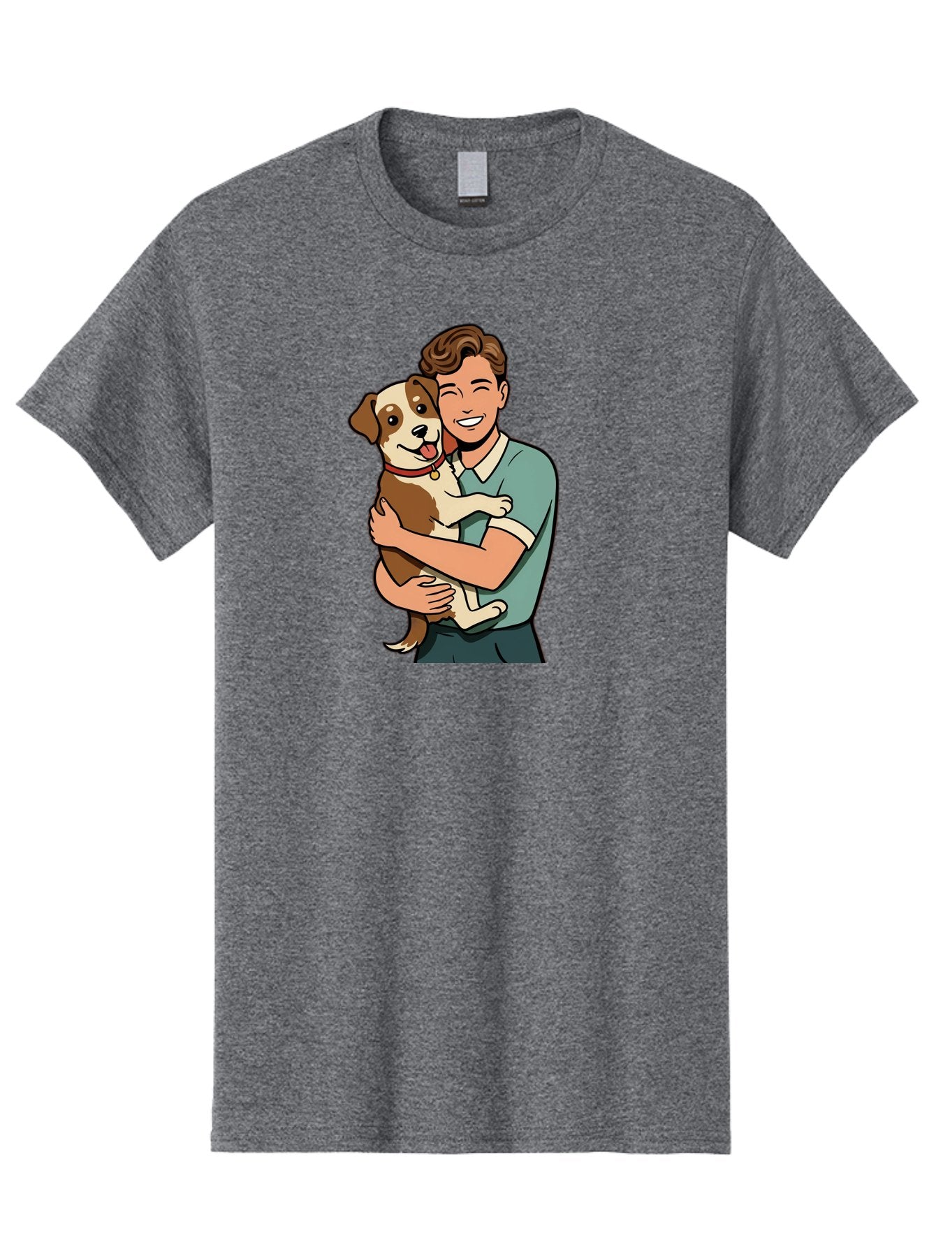 Man-Hugging-Dog-2 Men'S Graphic Tee, 100% Cotton, Comfortable Casual Summer Wear, Machine Washable, Vintage Camera, Old Camera, Antique Camera, Black Camera, Classic Photography, Photography Equipment, Nostalgic Device, Film Camera, Camera Art Bai113 10