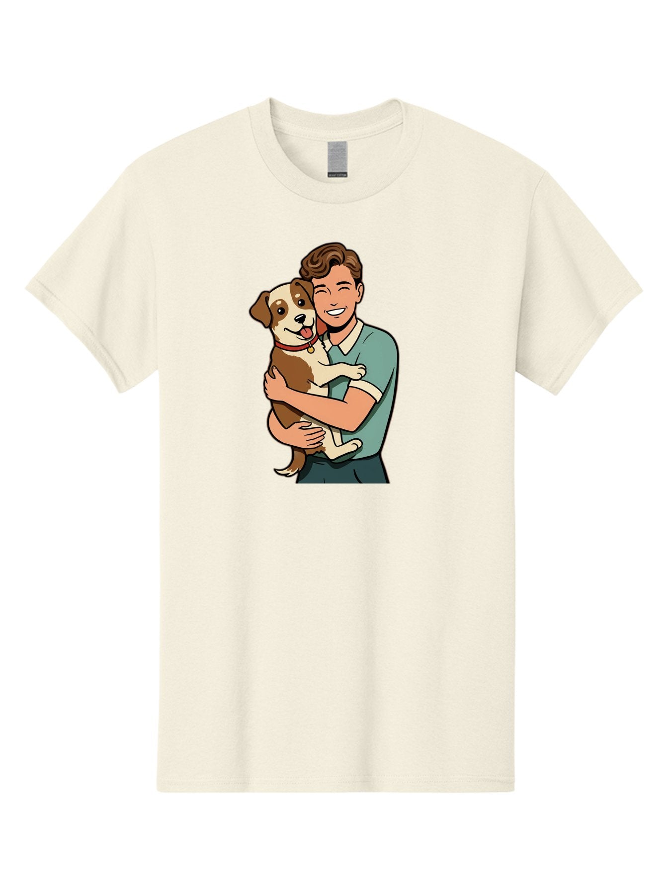 Man-Hugging-Dog-2 Men'S Graphic Tee, 100% Cotton, Comfortable Casual Summer Wear, Machine Washable, Vintage Camera, Old Camera, Antique Camera, Black Camera, Classic Photography, Photography Equipment, Nostalgic Device, Film Camera, Camera Art Bai113 13