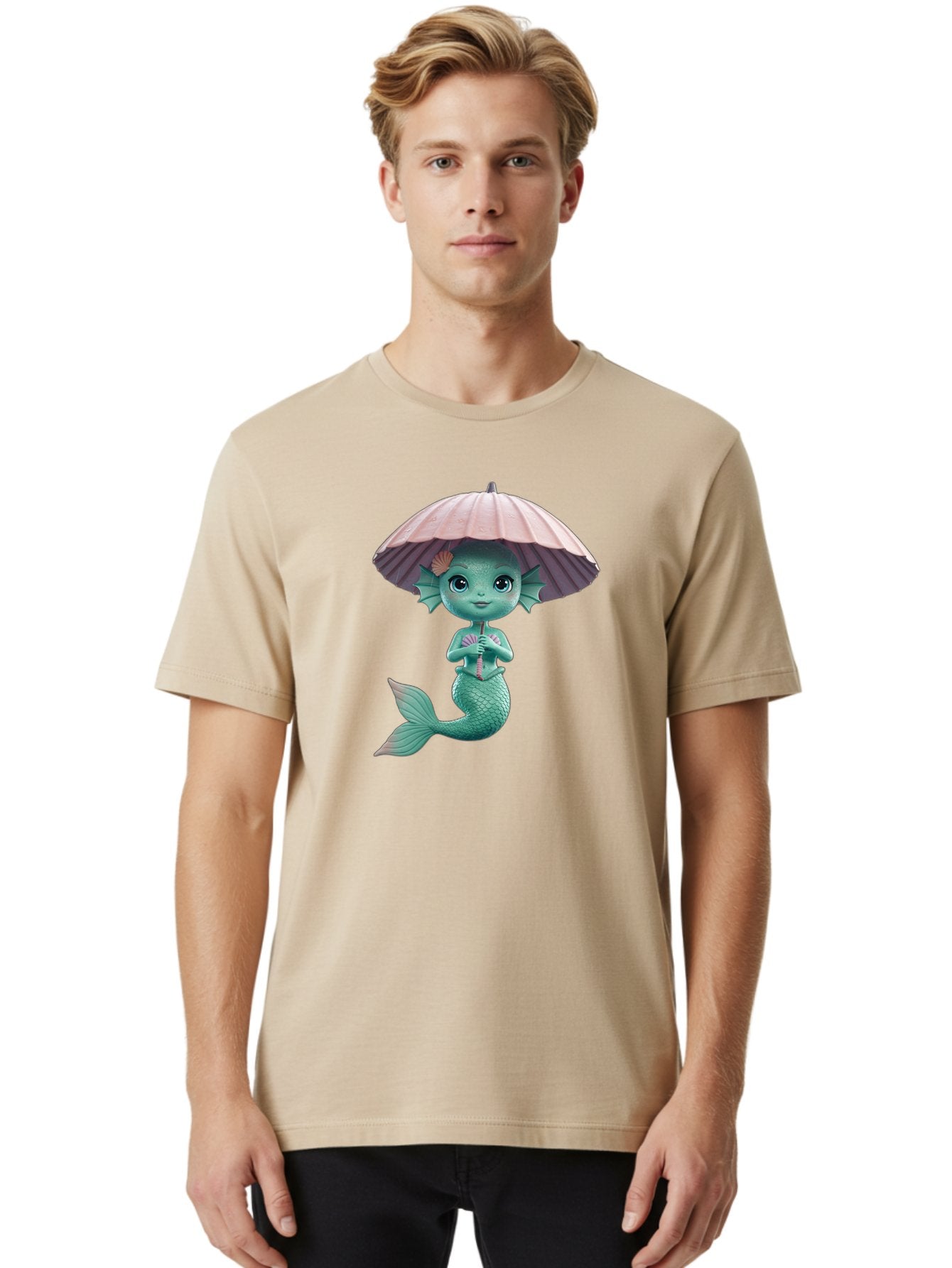 Mermaid-With-Parasol Men'S Graphic Tee, 100% Cotton, Comfortable Casual Summer Wear, Machine Washable, Vintage Camera, Old Camera, Antique Camera, Black Camera, Classic Photography, Photography Equipment, Nostalgic Device, Film Camera, Bai130 21