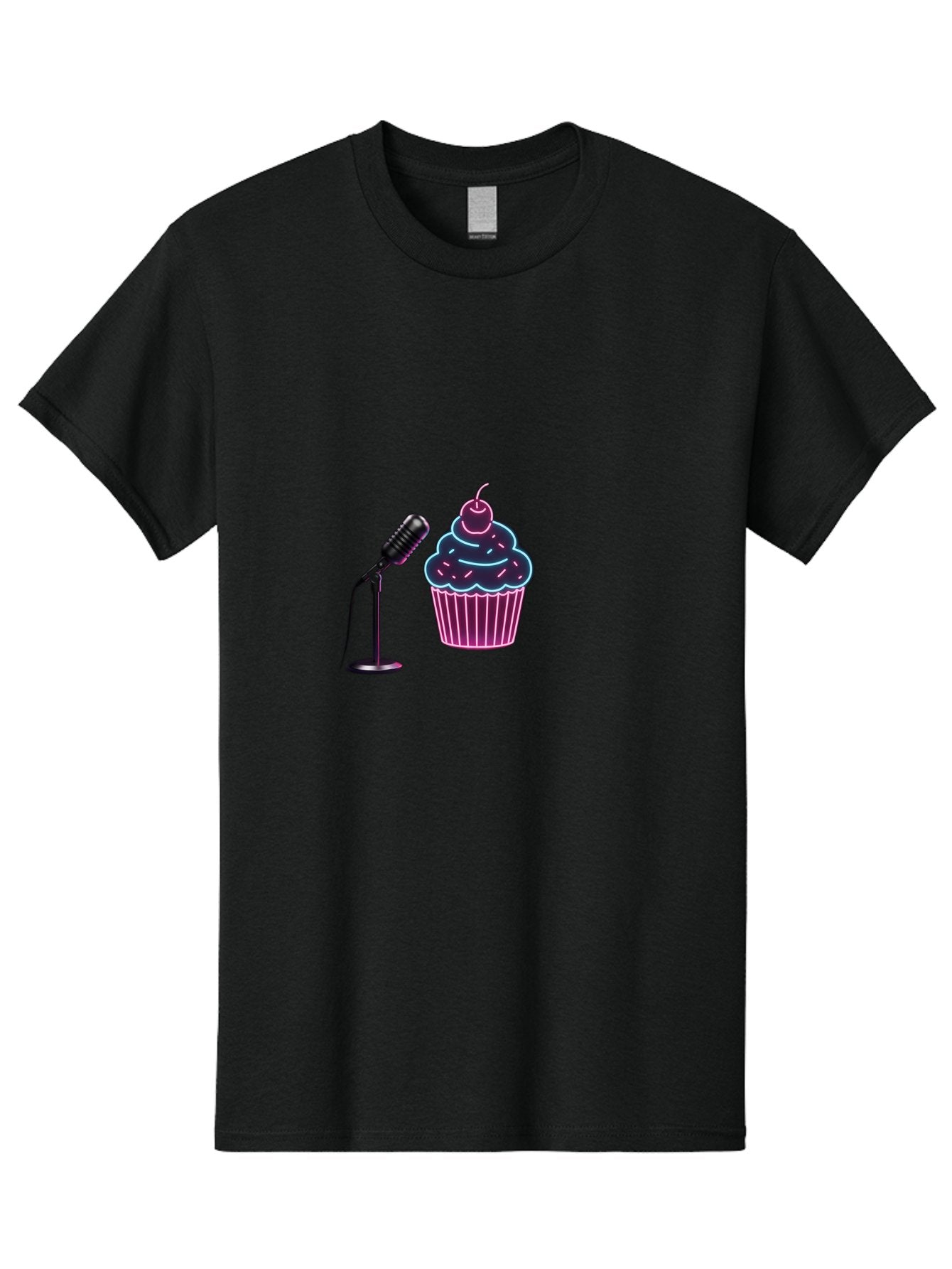 Microphone-And-Cupcake Men'S Graphic Tee, 100% Cotton, Comfortable Casual Summer Wear, Machine Washable, Vintage Camera, Old Camera, Antique Camera, Black Camera, Classic Photography, Photography Equipment, Nostalgic Device, Film Camera, Bai131