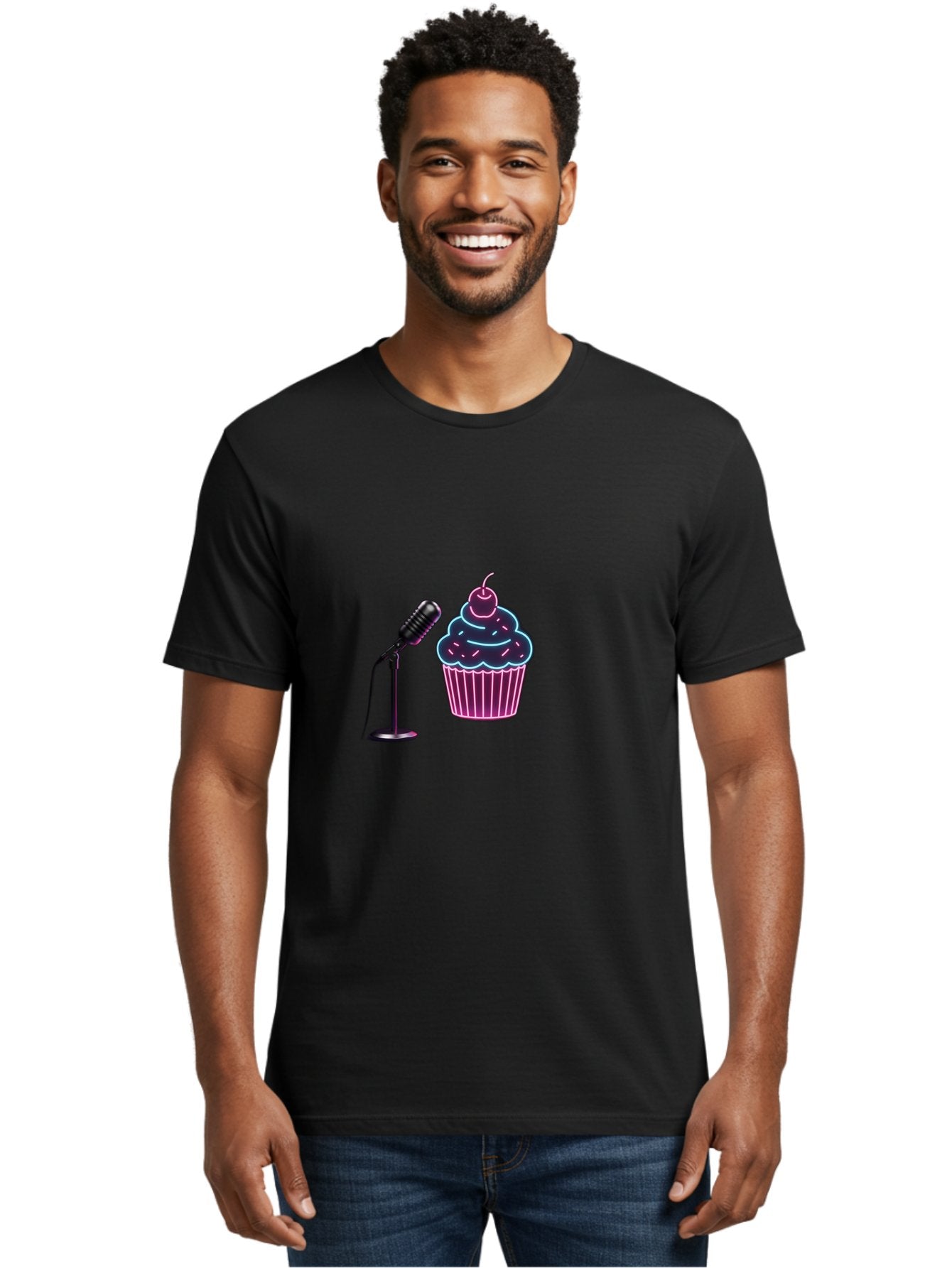 Microphone-And-Cupcake Men'S Graphic Tee, 100% Cotton, Comfortable Casual Summer Wear, Machine Washable, Vintage Camera, Old Camera, Antique Camera, Black Camera, Classic Photography, Photography Equipment, Nostalgic Device, Film Camera, Bai131 19