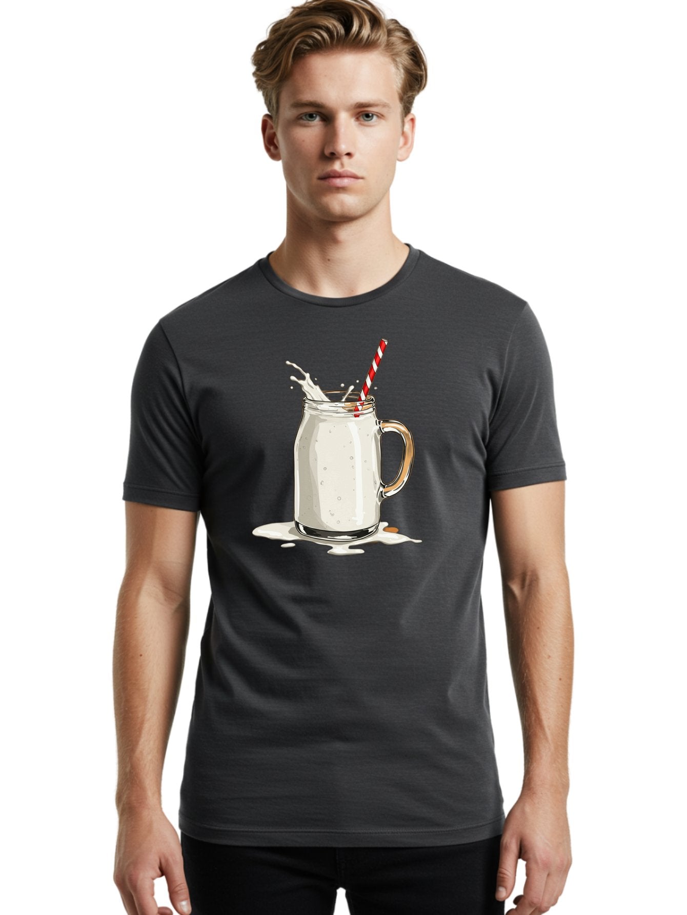 Milkshake-Mason-Jar Men'S Graphic Tee, 100% Cotton, Comfortable Casual Summer Wear, Machine Washable, Vintage Camera, Old Camera, Antique Camera, Black Camera, Classic Photography, Photography Equipment, Nostalgic Device, Film Camera, Bai155 30