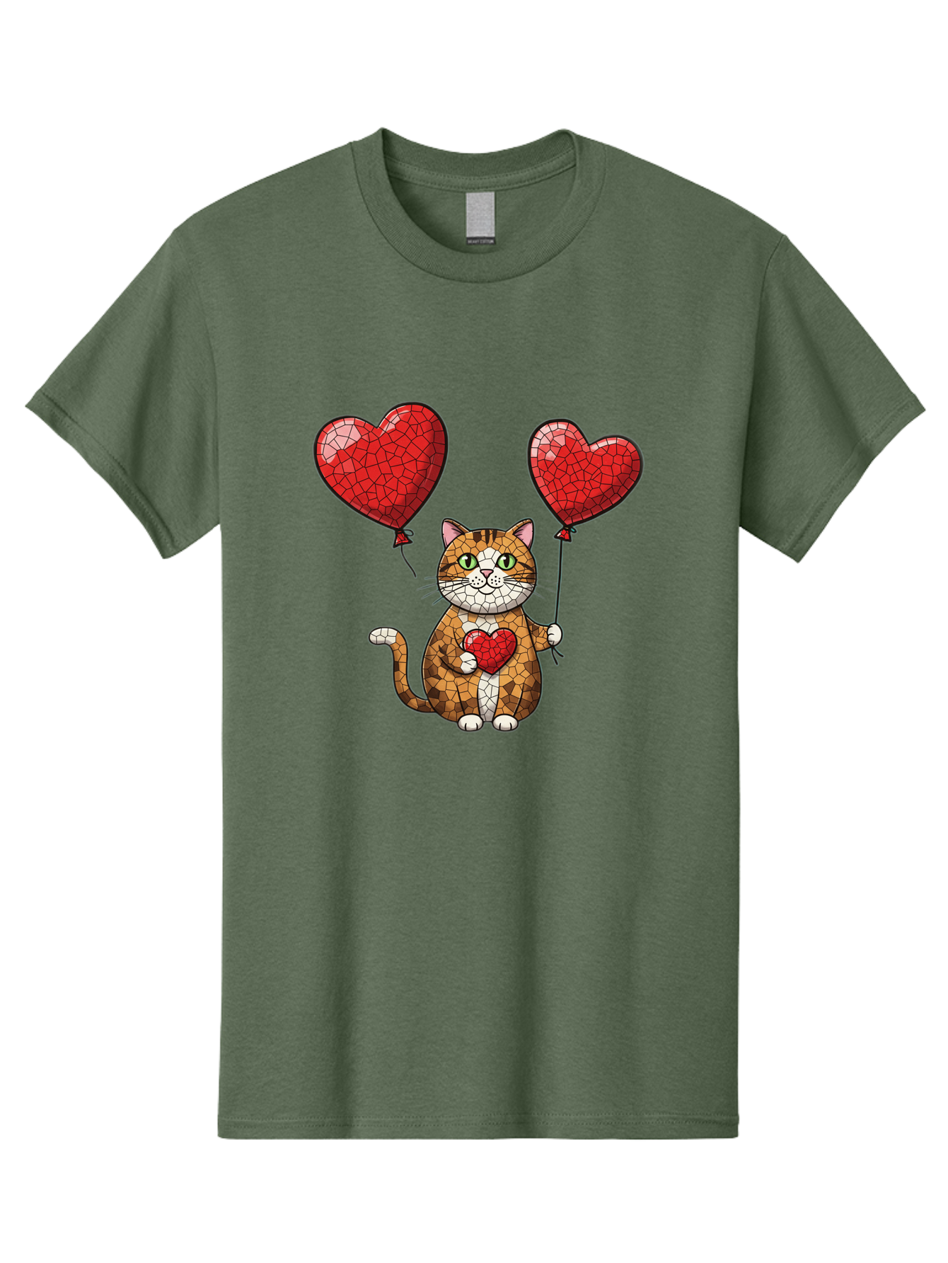 Mosaic-Cat-With-Heart-Balloons Men'S Graphic Tee, 100% Cotton, Comfortable Casual Summer Wear, Machine Washable, Vintage Camera, Old Camera, Antique Camera, Black Camera, Classic Photography, Photography Equipment, Nostalgic Device, Bai165 9