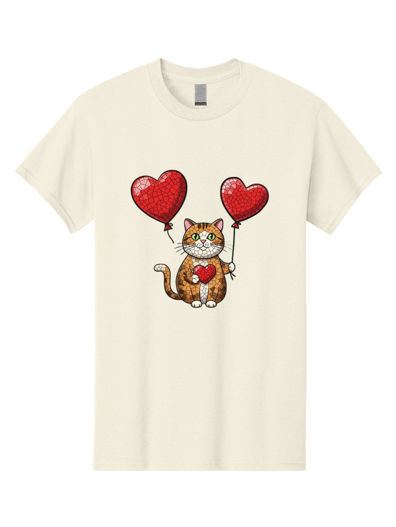 Mosaic-Cat-With-Heart-Balloons Men'S Graphic Tee, 100% Cotton, Comfortable Casual Summer Wear, Machine Washable, Vintage Camera, Old Camera, Antique Camera, Black Camera, Classic Photography, Photography Equipment, Nostalgic Device, Bai165 4