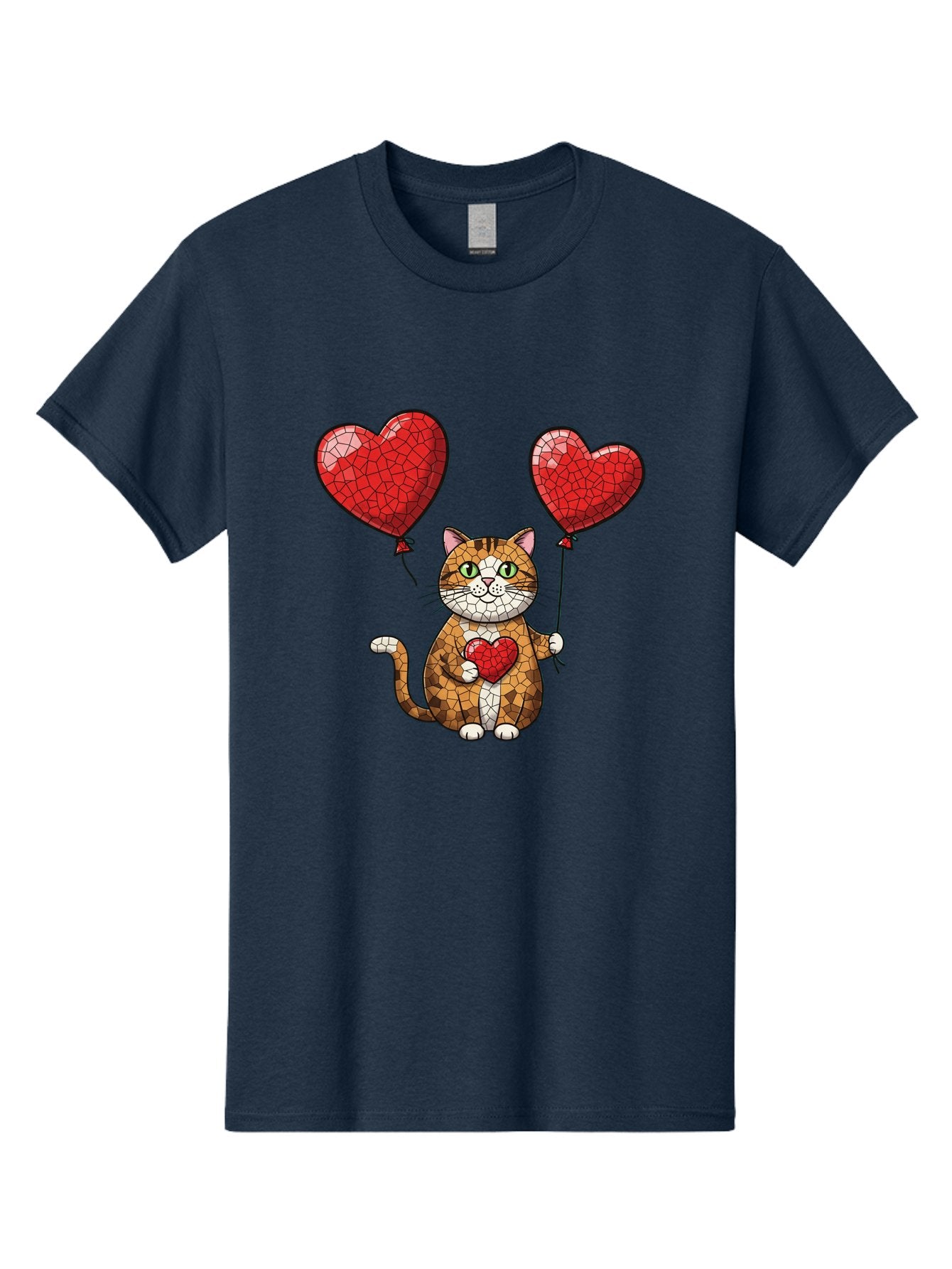 Mosaic-Cat-With-Heart-Balloons Men'S Graphic Tee, 100% Cotton, Comfortable Casual Summer Wear, Machine Washable, Vintage Camera, Old Camera, Antique Camera, Black Camera, Classic Photography, Photography Equipment, Nostalgic Device, Bai165 10