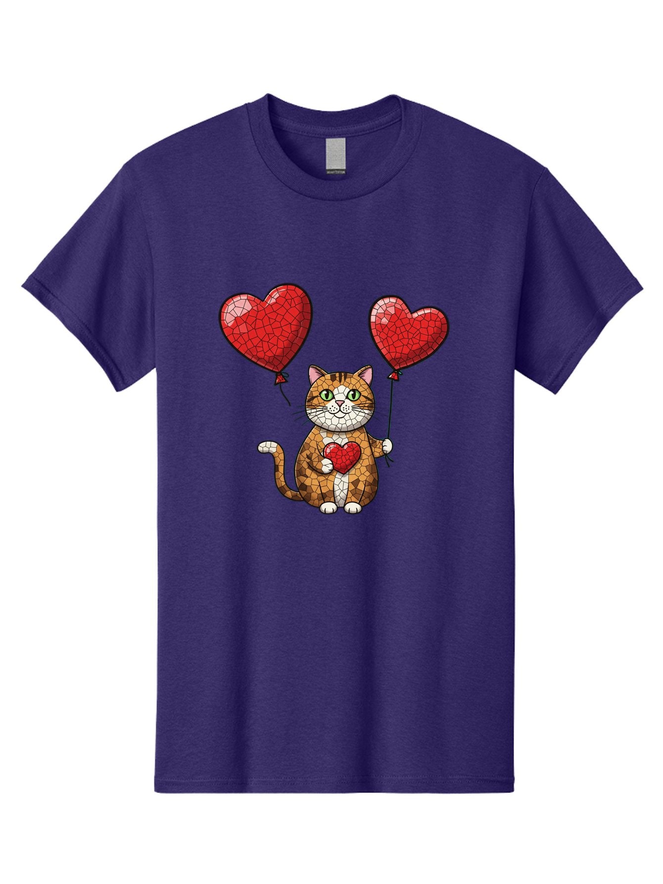 Mosaic-Cat-With-Heart-Balloons Men'S Graphic Tee, 100% Cotton, Comfortable Casual Summer Wear, Machine Washable, Vintage Camera, Old Camera, Antique Camera, Black Camera, Classic Photography, Photography Equipment, Nostalgic Device, Bai165 15