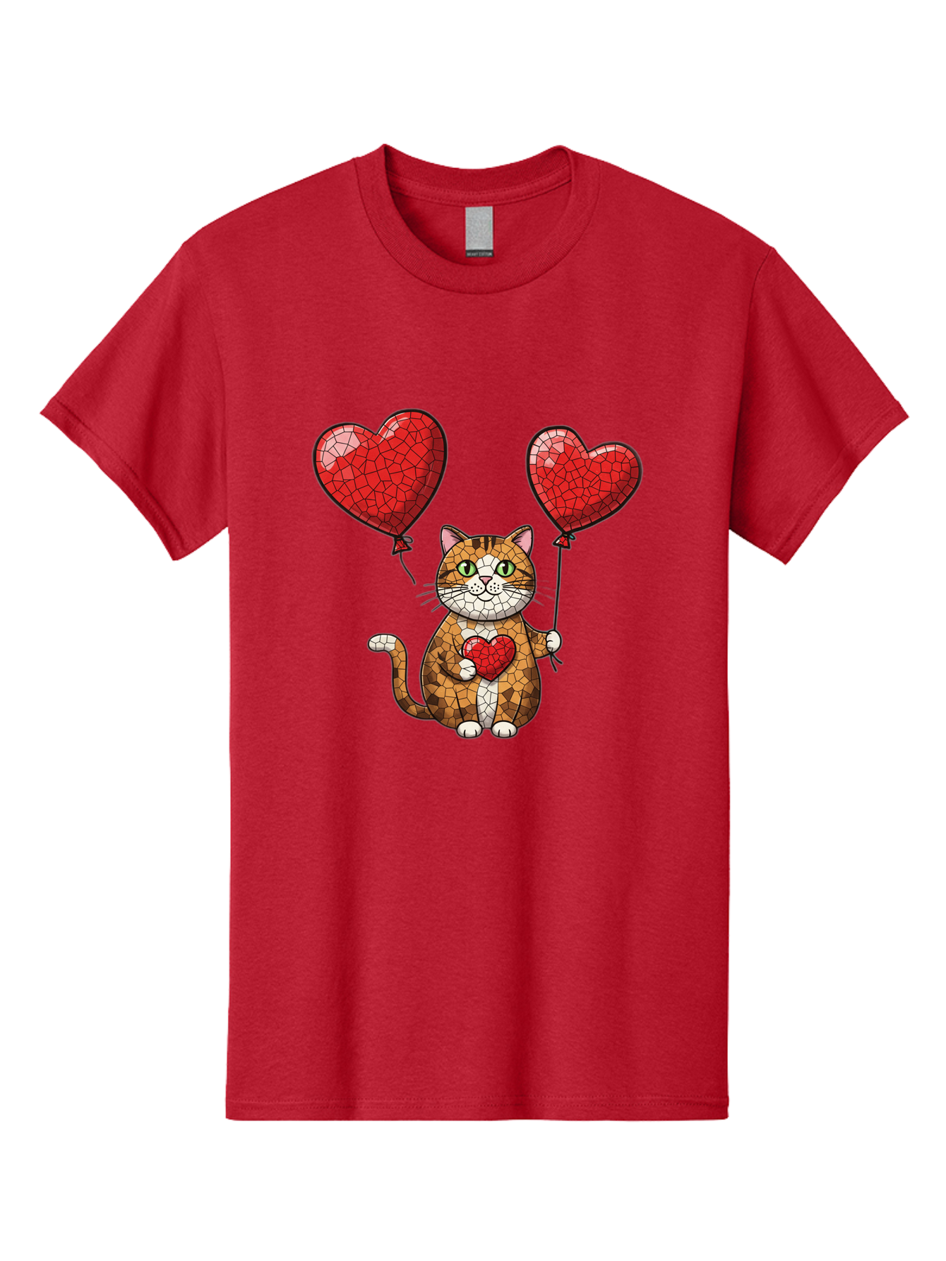 Mosaic-Cat-With-Heart-Balloons Men'S Graphic Tee, 100% Cotton, Comfortable Casual Summer Wear, Machine Washable, Vintage Camera, Old Camera, Antique Camera, Black Camera, Classic Photography, Photography Equipment, Nostalgic Device, Bai165 6