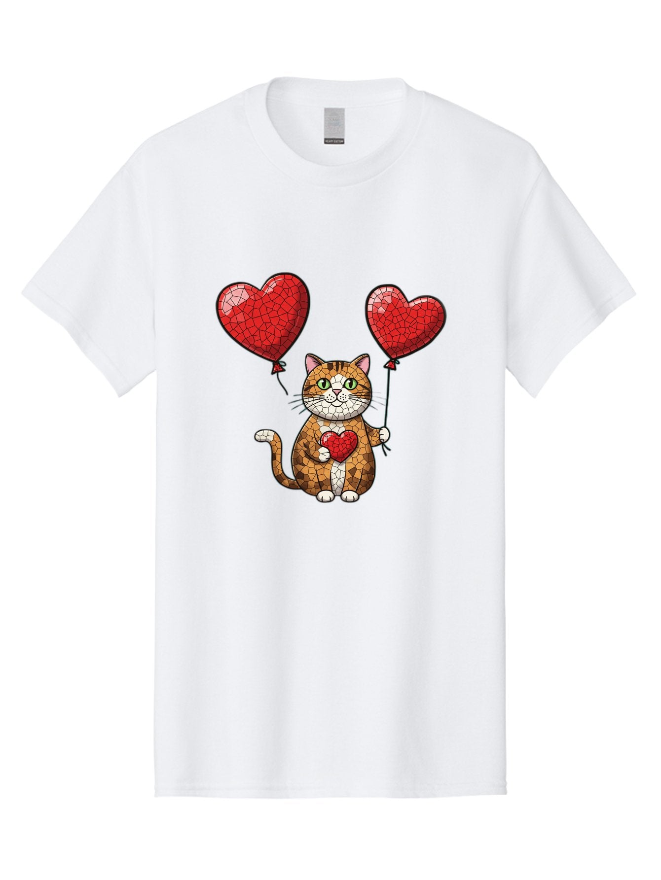 Mosaic-Cat-With-Heart-Balloons Men'S Graphic Tee, 100% Cotton, Comfortable Casual Summer Wear, Machine Washable, Vintage Camera, Old Camera, Antique Camera, Black Camera, Classic Photography, Photography Equipment, Nostalgic Device, Bai165 13