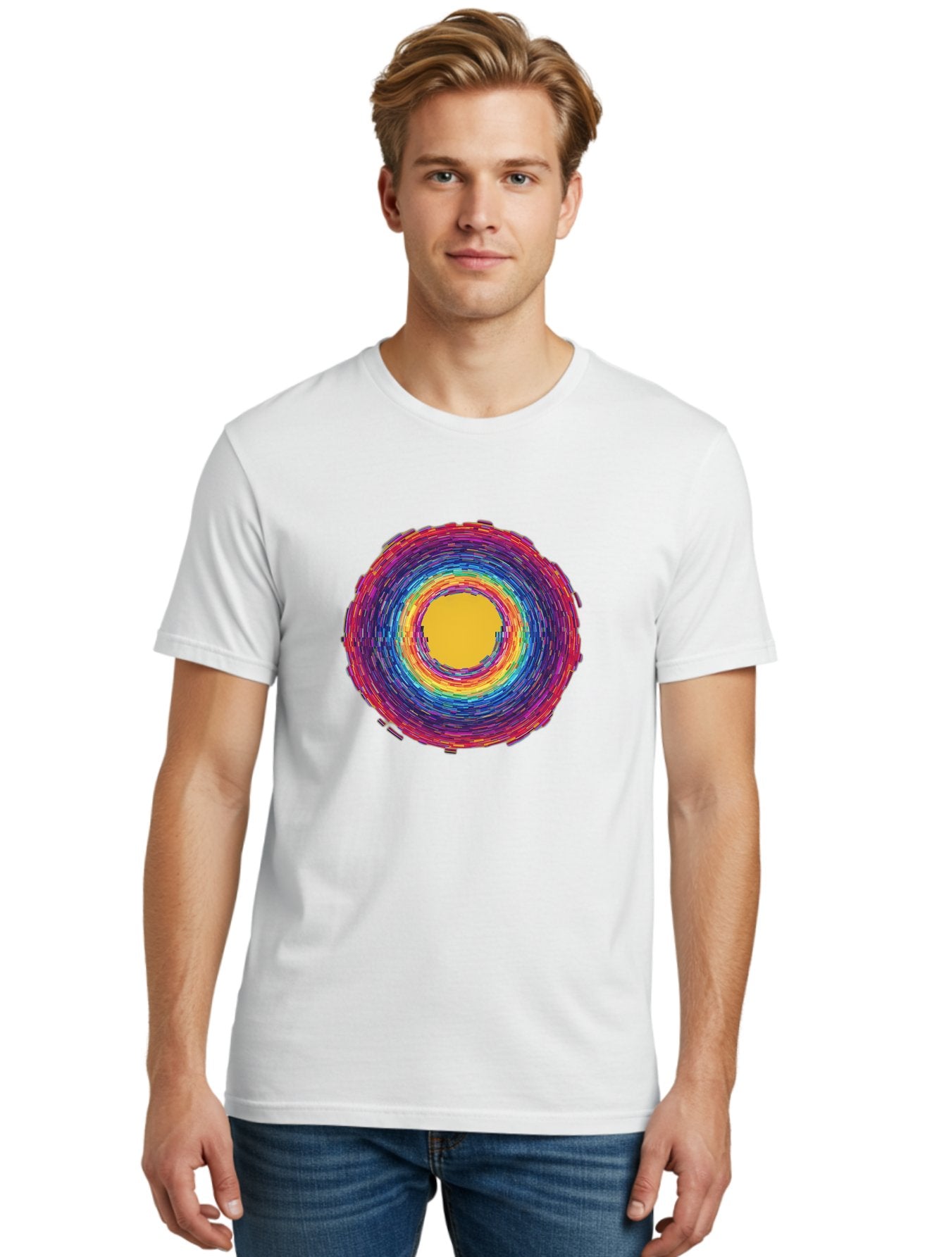 Multicolored-Circle Men'S Graphic Tee, 100% Cotton, Comfortable Casual Summer Wear, Machine Washable, Vintage Camera, Old Camera, Antique Camera, Black Camera, Classic Photography, Photography Equipment, Nostalgic Device, Film Camera, Bai171 28